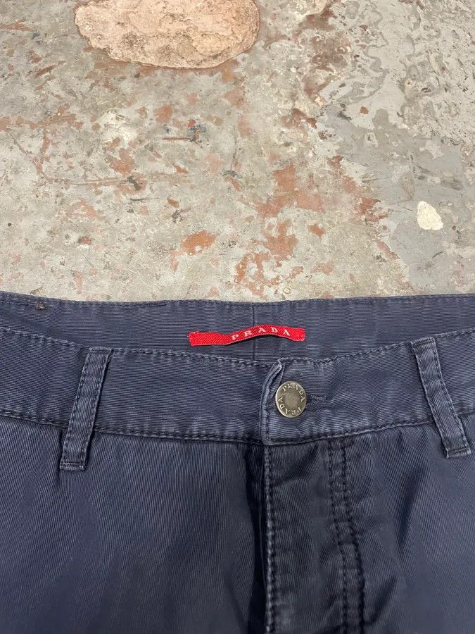 Prada × Vintage AW2006 Prada Navy Straight Relaxed Cargo Pants Size US 34 / EU 50 - 9 Thumbnail