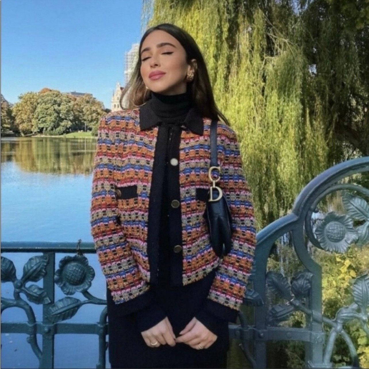 Zara Zara Rainbow New Tweed Cropped blazer jacket size L viscose Size L / US 10 / IT 46 - 1 Thumbnail