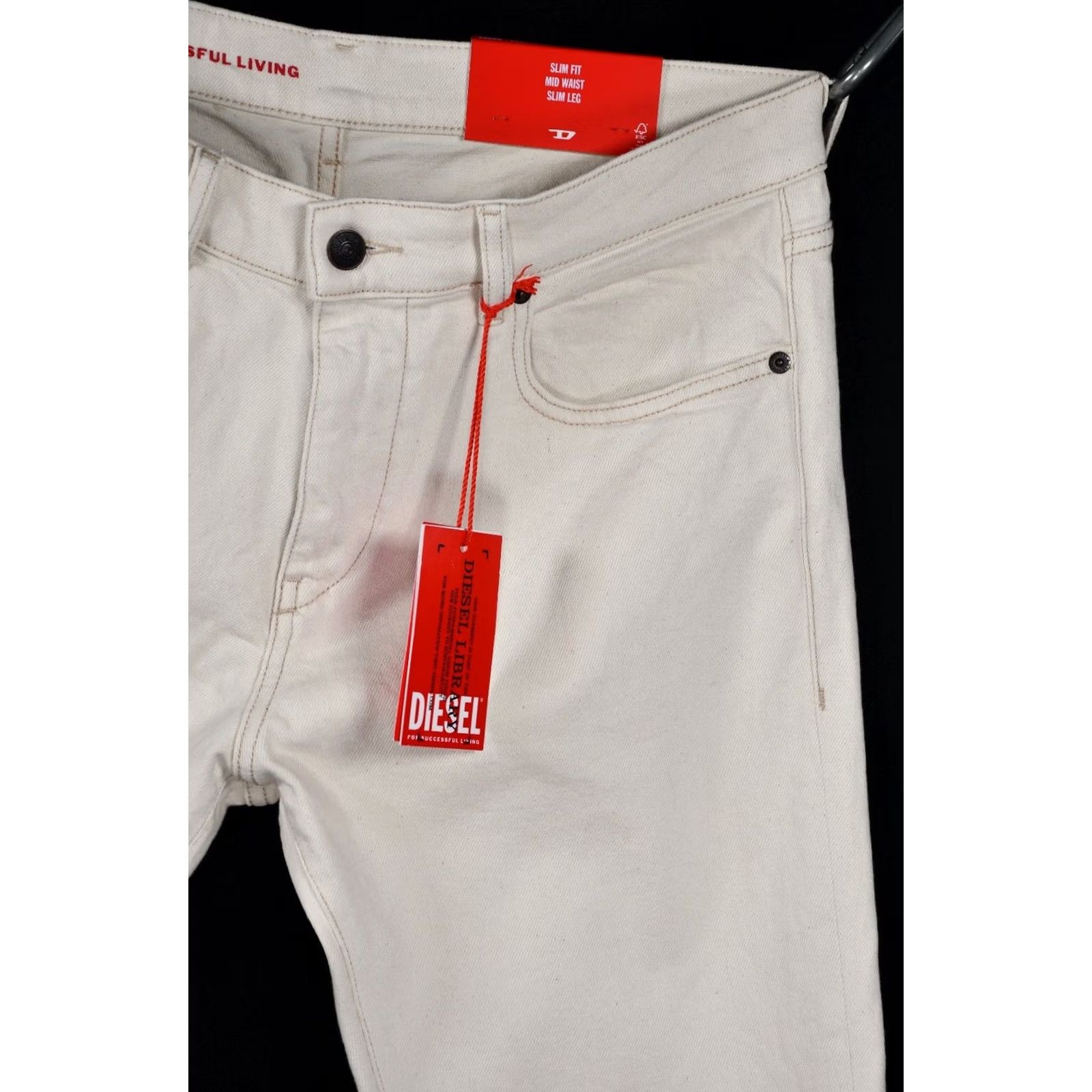 Diesel DIESEL Jeans Main Selling Point D-STRUKT 2019 Slim Fit W33/L30 Men's Jeans Size 33 Cream Cotton 99% Elastane 1% Vintage: No Mens Size US 33 - 3 Thumbnail