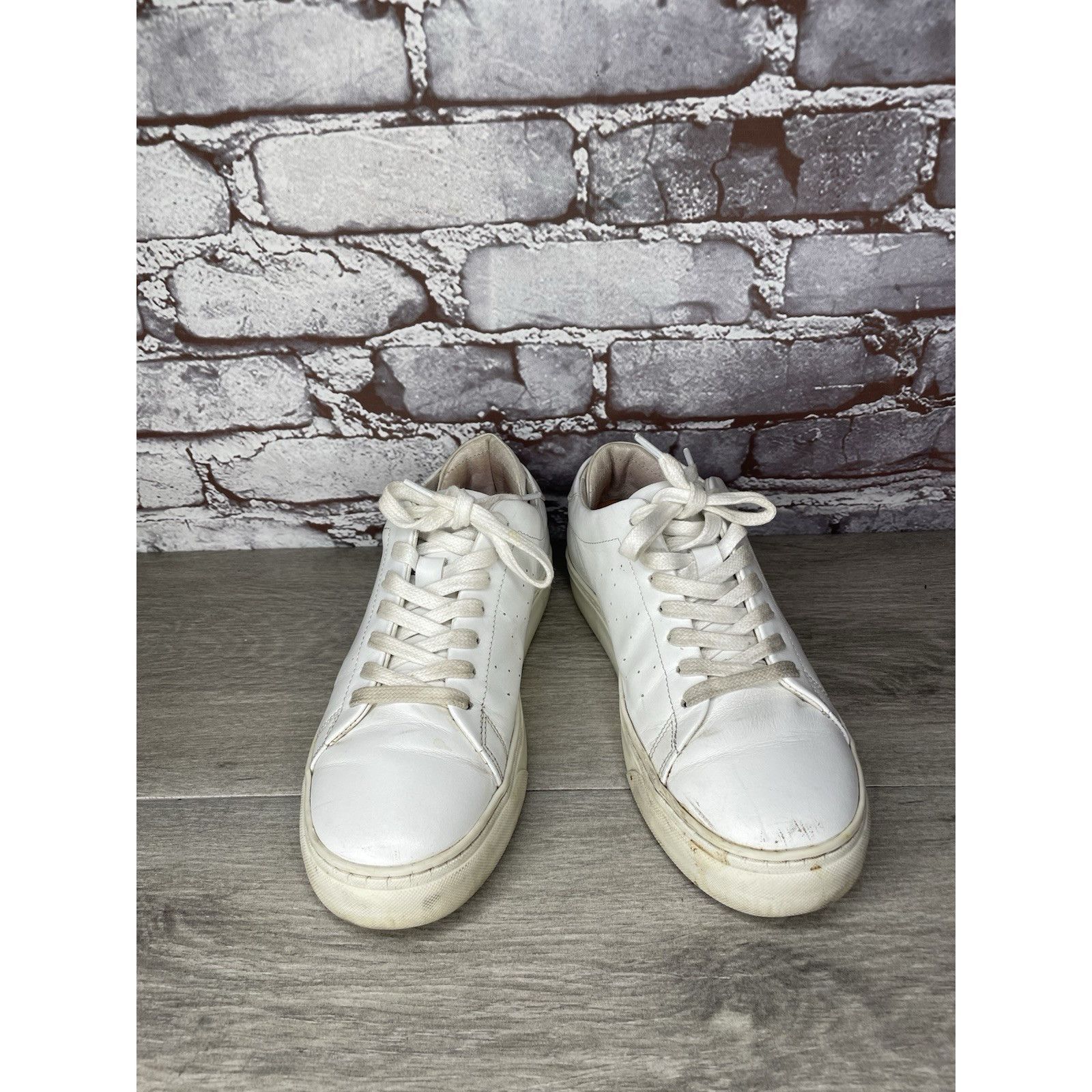 ALBA Alma Mater White Leather Lace Up Casual Sneakers Women’s Sz Size US 6.5 / IT 36.5 - 4 Thumbnail