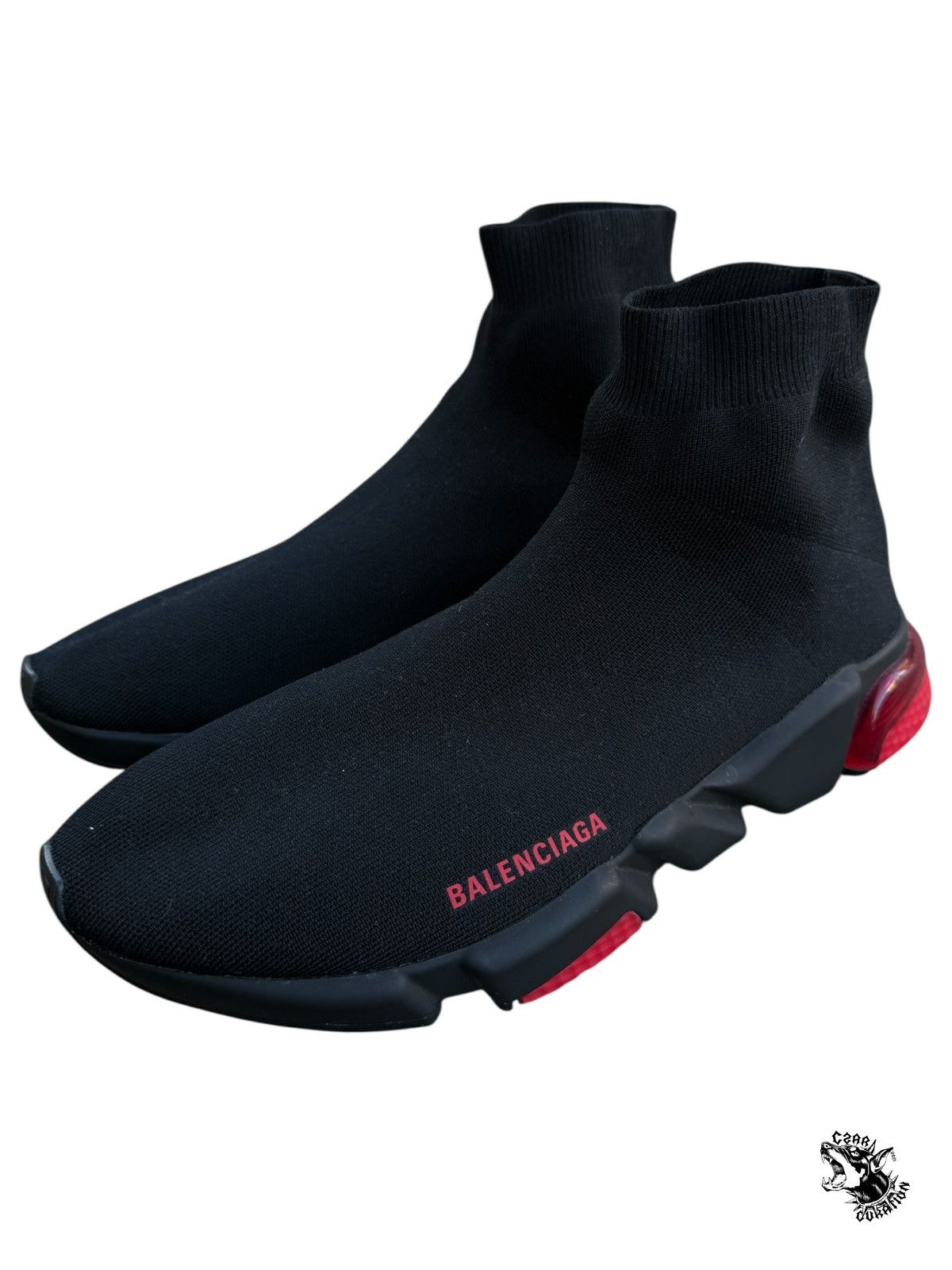 Balenciaga Balenciaga black and red sock runners Size US 13 / EU 46 - 1 Thumbnail
