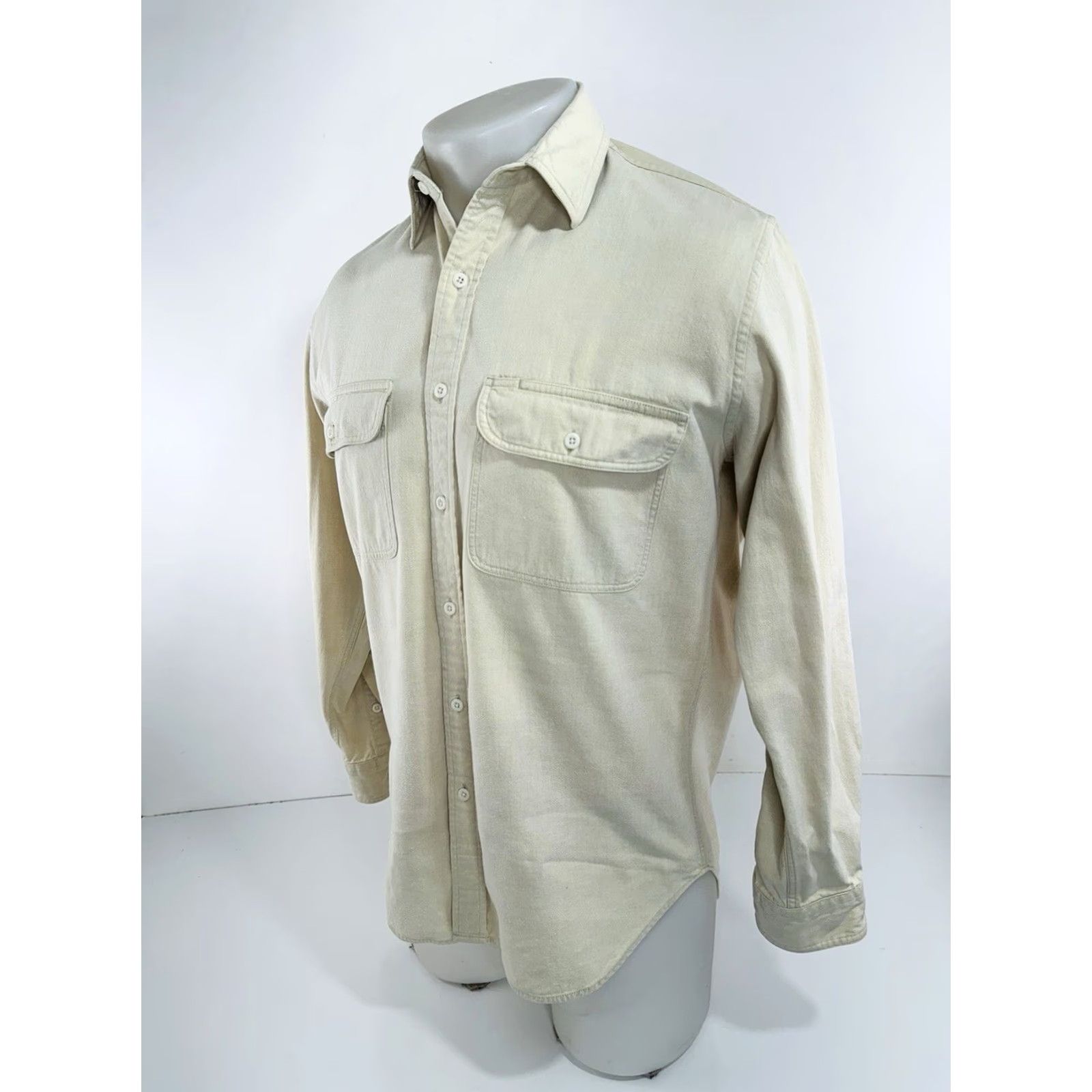 Banana Republic BANANA REPUBLIC - VINTAGE Classic Safari Shirt Mens S Long Sleeve Button-Up Beige Yellow Size US S / EU 44-46 / 1 - 3 Thumbnail