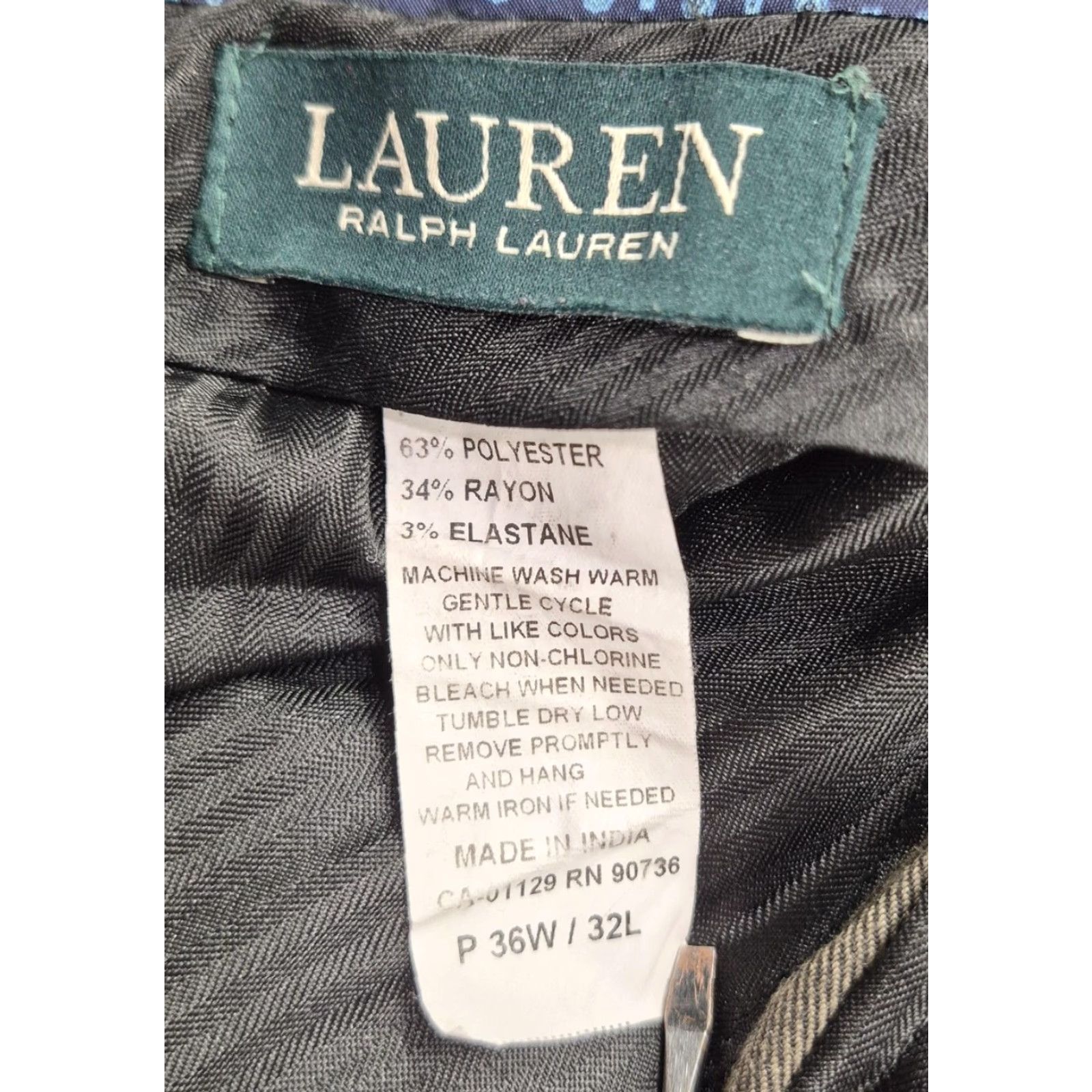 Ralph Lauren Lauren Ralph Lauren Dress Pants Mens 36x32 Brown Flat Front Stretch Straight Leg Size US 36 / EU 52 - 3 Thumbnail