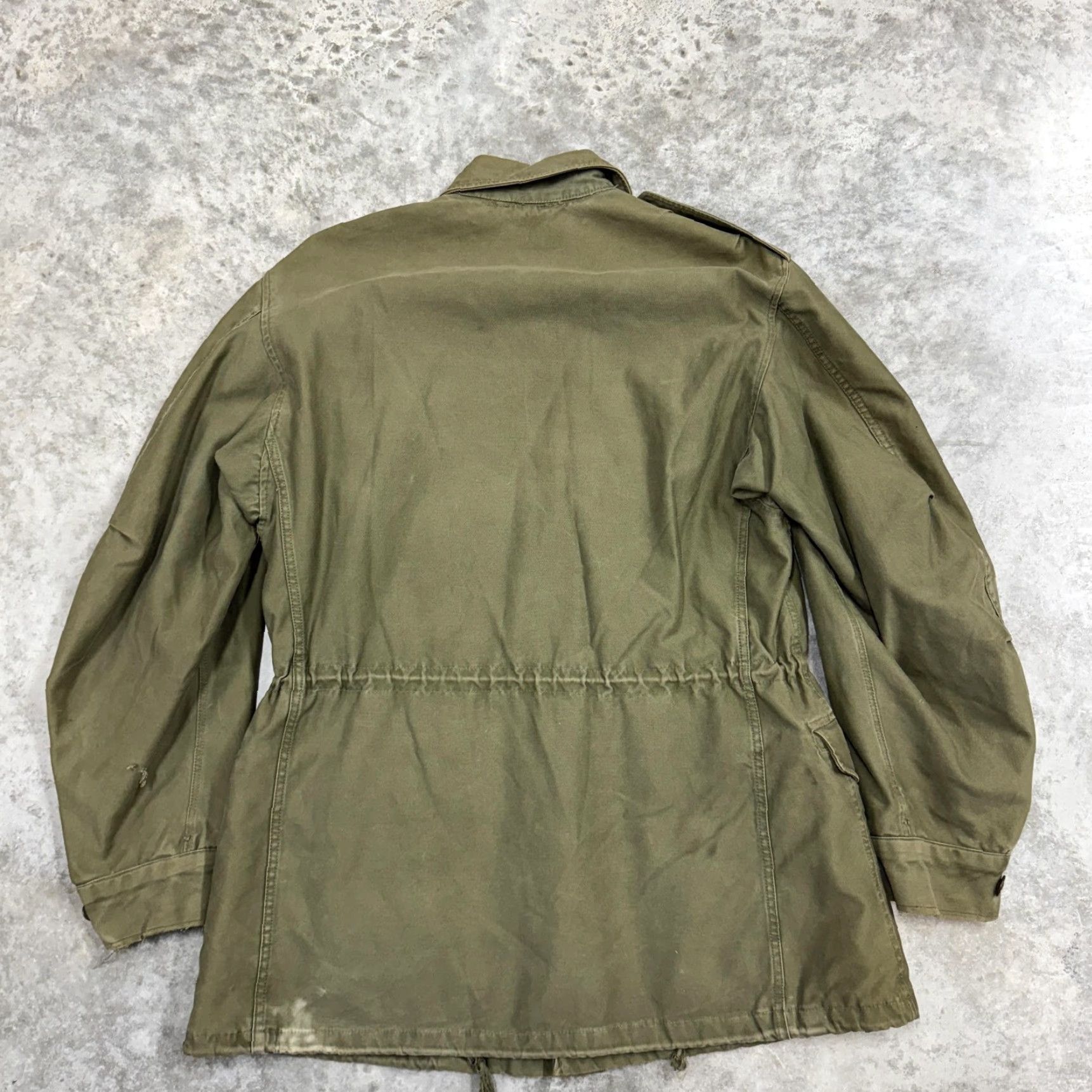 Vintage VINTAGE M-51 Jacket Mens Medium Military Jacket Green Cotton Canvas Pocket Coat 50s Fall Spring Zip Button Army Mens Size US L / EU 52-54 / 3 - 3 Thumbnail