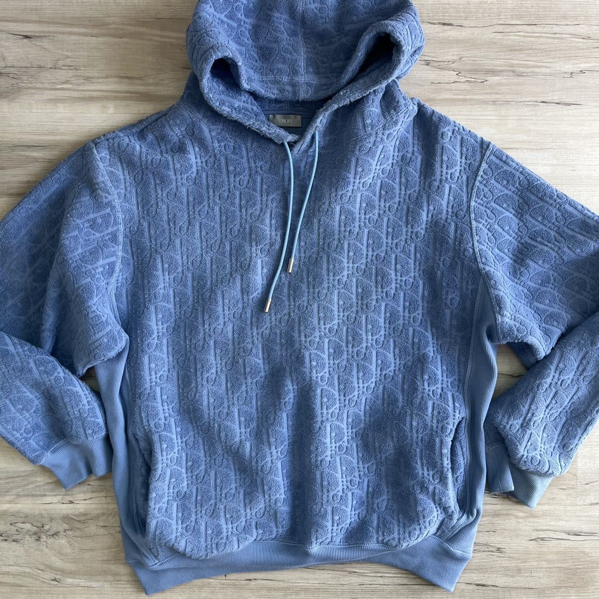 Dior Dior Jacquard Relaxed Oblique Terry Hoodie XL Blue Size US XL / EU 56 / 4 - 1 Thumbnail