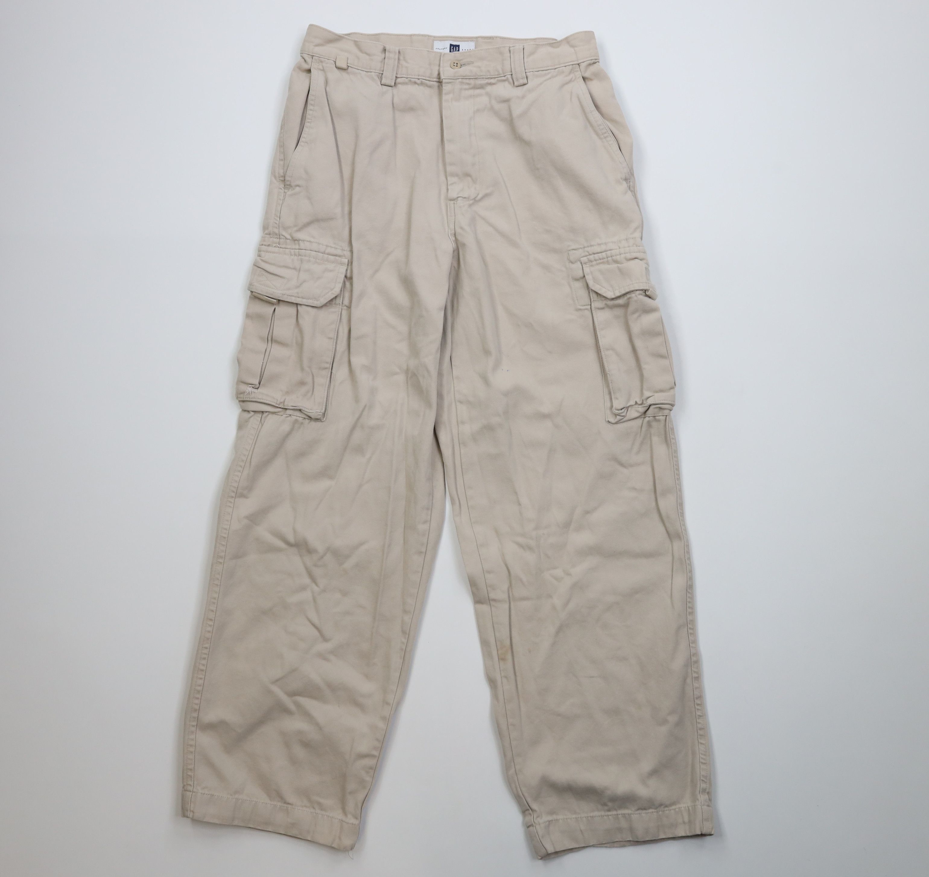 Gap Vintage Y2K 2001 Gap Canvas Wide Leg Cargo Pants Stone Size US 30 / EU 46 - 1 Thumbnail