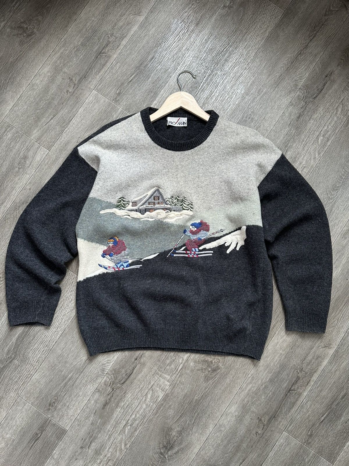 Vintage 🫧 Proman Made in Italy Wool Sweater Size US L / EU 52-54 / 3 - 2 Thumbnail
