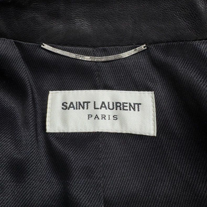 Saint Laurent Paris black leather biker jacket with studs Size US L / EU 52-54 / 3 - 3 Thumbnail