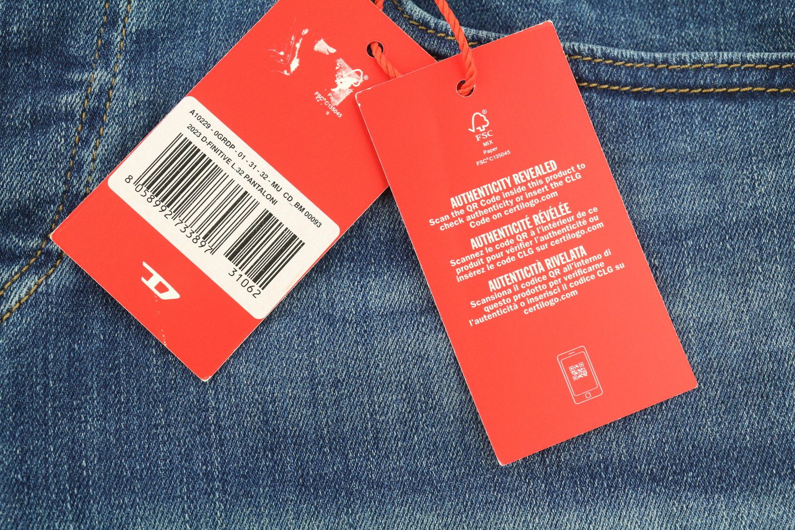 Diesel 2023 D-FINITIVE 0GRDP W31/L32 Regular Tapered 85408 Size US 31 - 6 Thumbnail