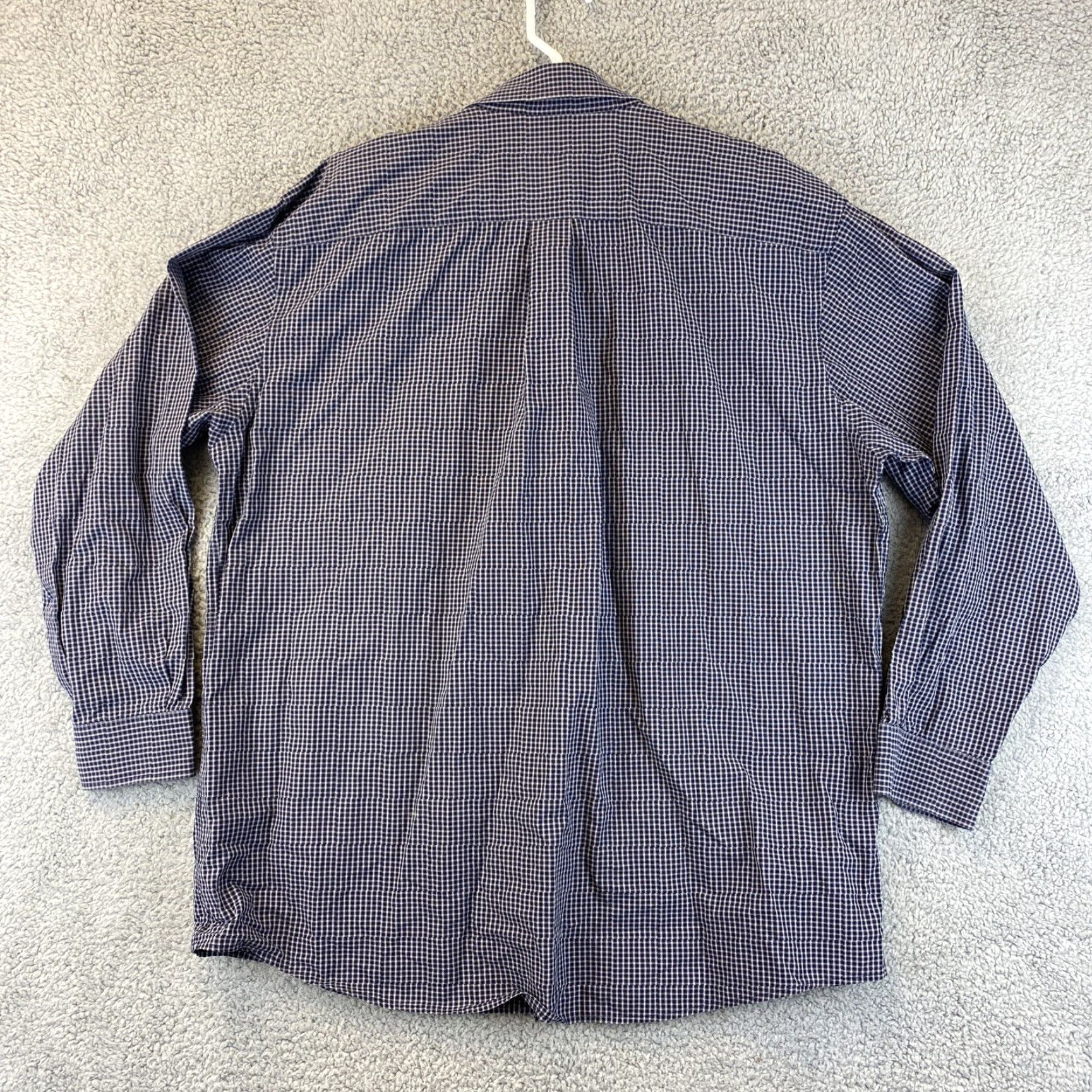 Chaps Jos A Bank Button-Down Long Sleeve Men's XL Black White Check Dress Shirt/ 44-28 Size 46R - 7 Thumbnail