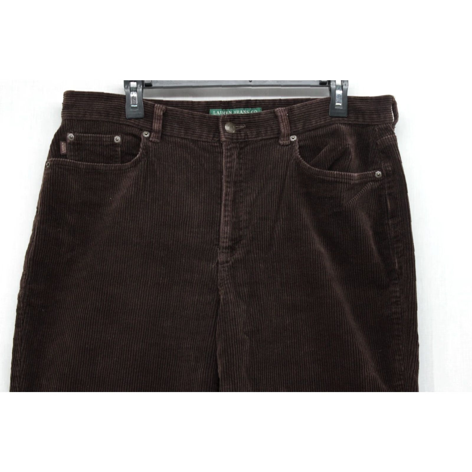 Ralph Lauren LAUREN RALPH LAUREN Women Corduroy Straight Leg Pants Brown 36x31 Size 14 Preppy Classic 14 Pants Brown Size 36" / US 14 / IT 50 - 2 Thumbnail