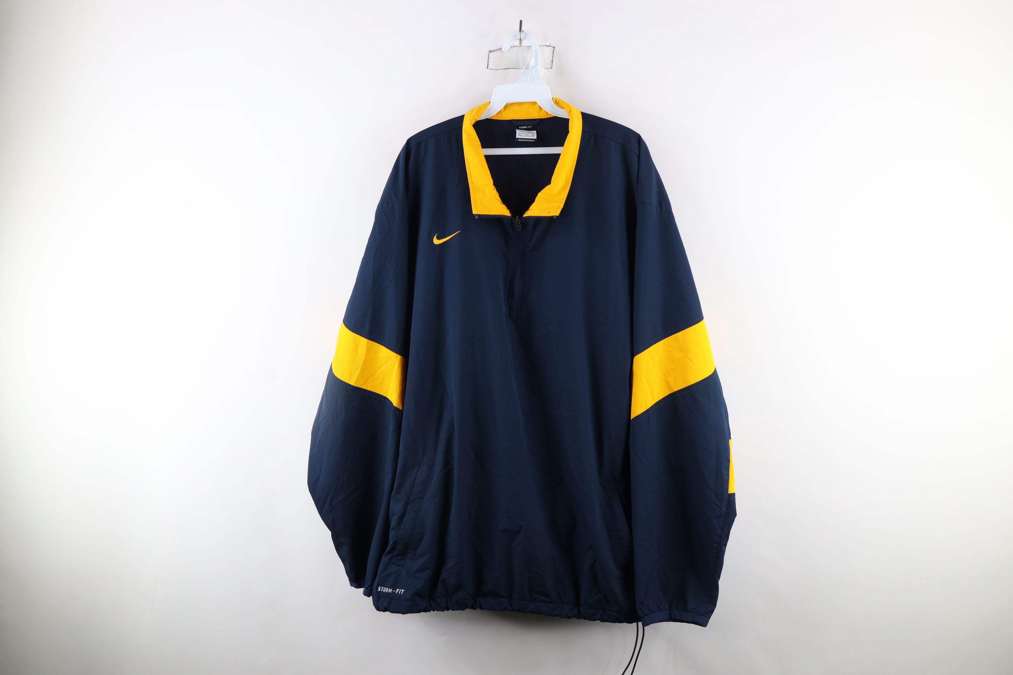 Nike × Vintage Vintage Nike Storm Fit Mini Swoosh Half Zip Jacket Blue Size US XXL / EU 58 / 5 - 1 Thumbnail