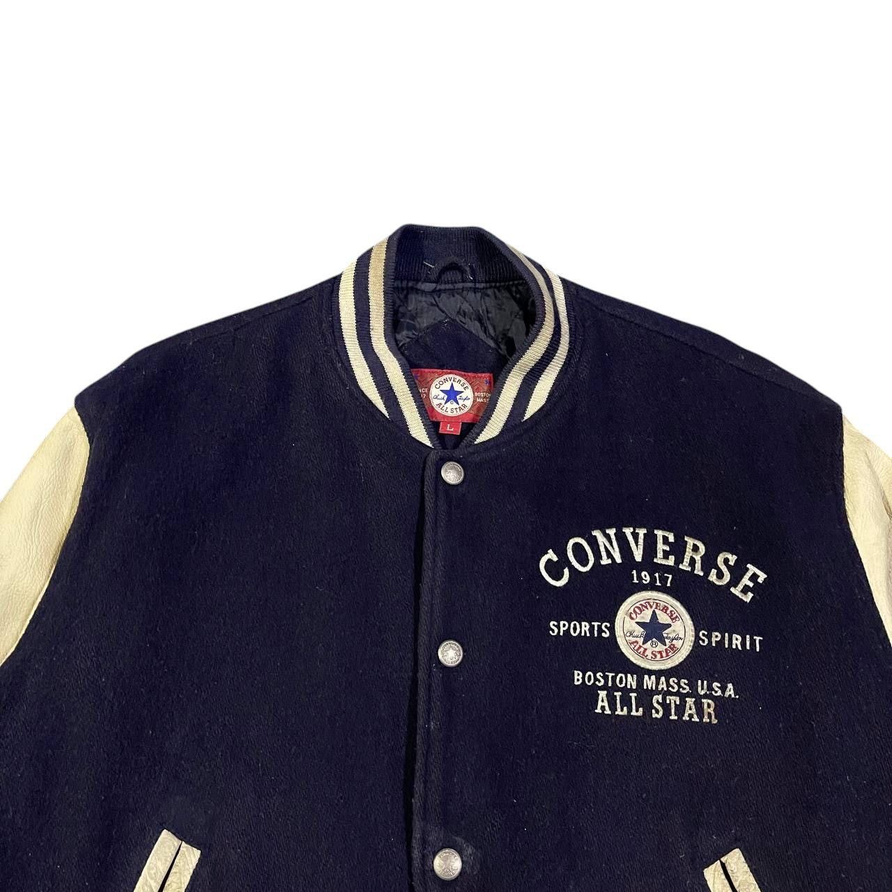 Converse Vintage 90’s Converse Wool Leather Varsity Jacket Size US L / EU 52-54 / 3 - 6 Thumbnail