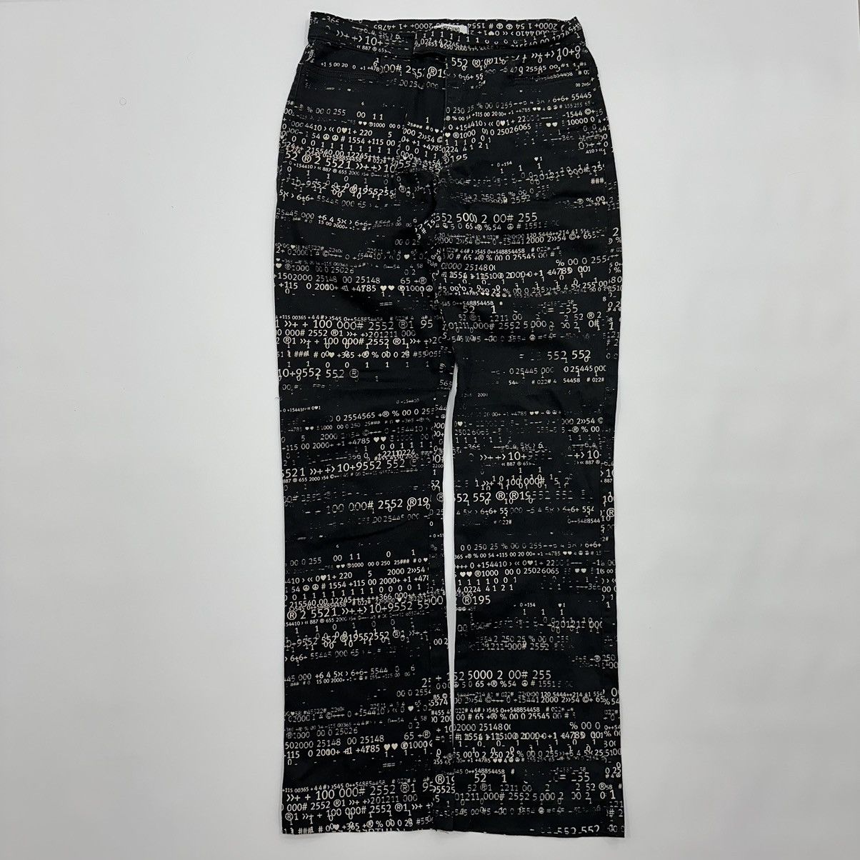 image of Beauty Beast x Moschino Womens Vintage Jeans Type Writer All Over Numbers in Black (Size 30)