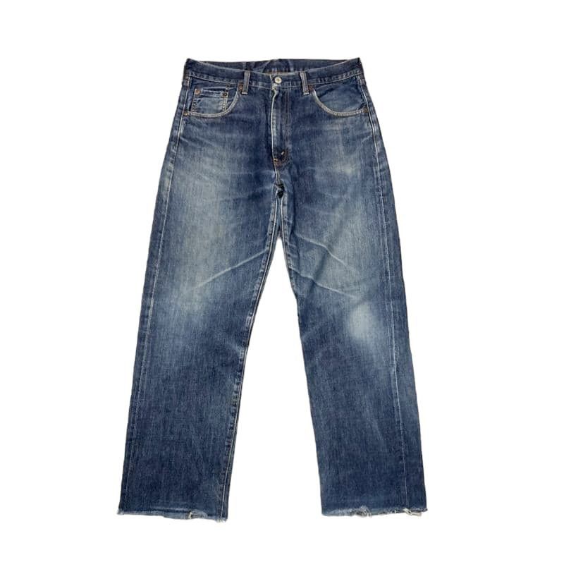 Levi's Vintage Levis 502 Big E Straight Leg Blue Jeans Distressed Size US 33 - 1 Thumbnail