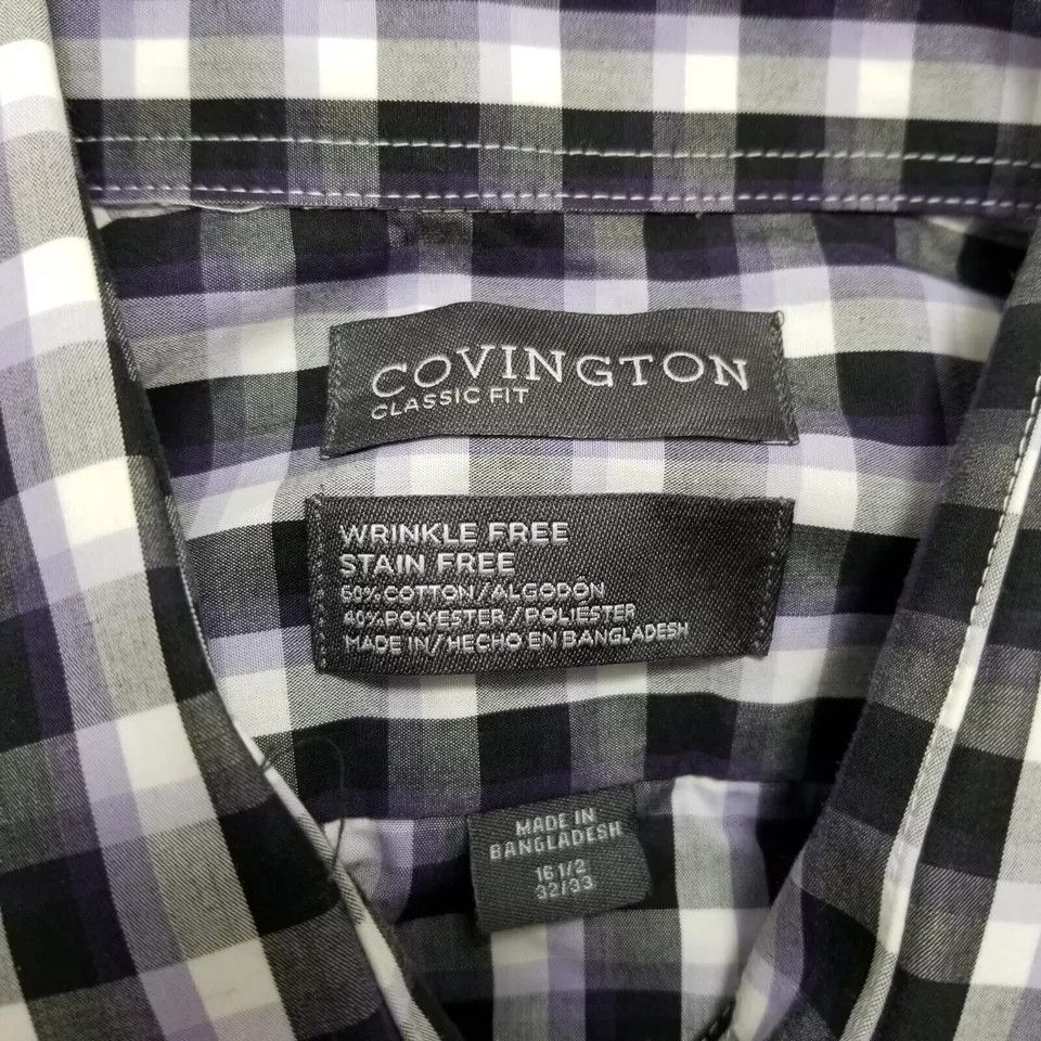Covington Covington Shirt Mens 16.5 32/33 Plaid Button Up Wrinkle Free Size US M / EU 48-50 / 2 - 6 Thumbnail