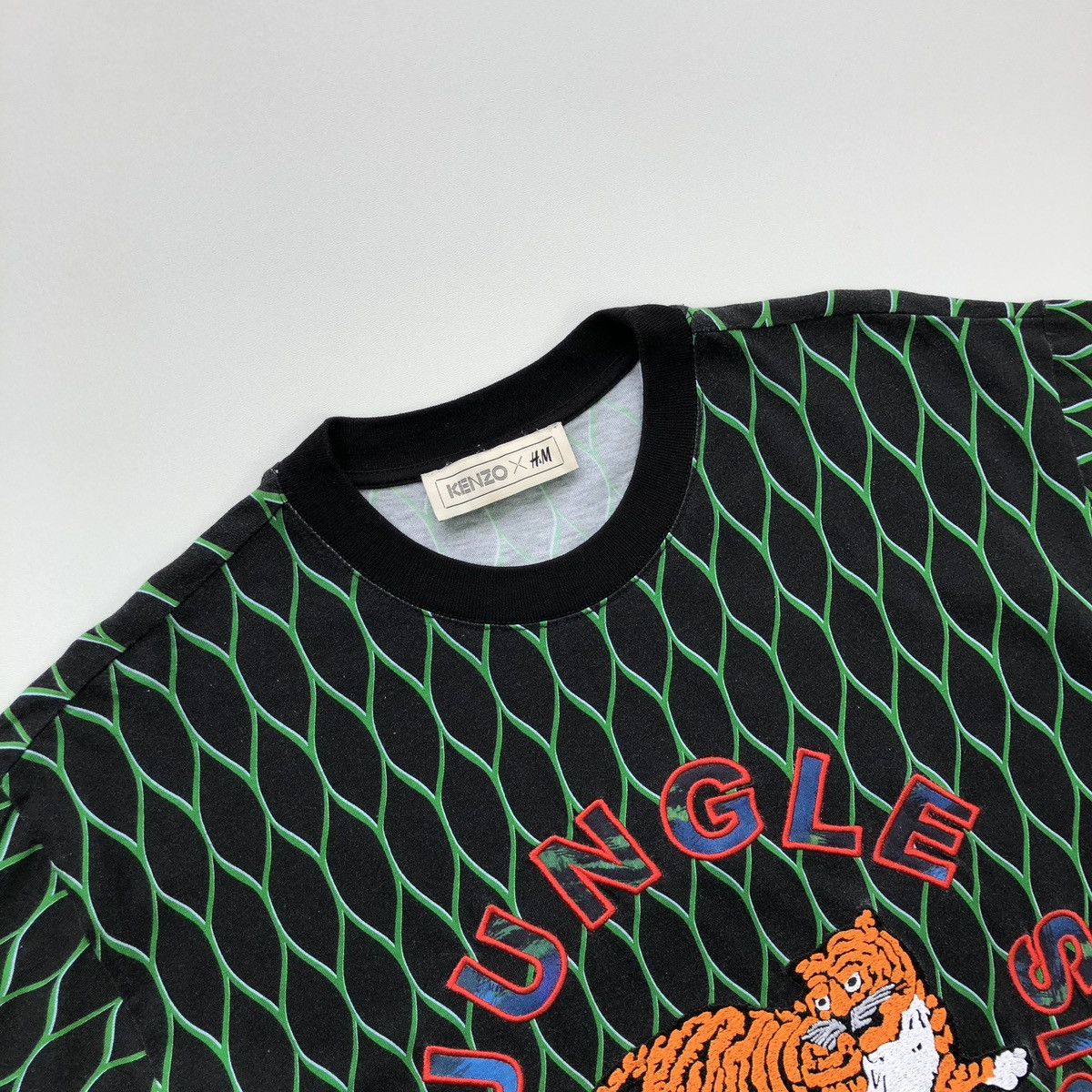 Kenzo Kenzo x H&M Jungle Tiger Logo Limited T-Shirt Green/Black Size US M / EU 48-50 / 2 - 2 Thumbnail