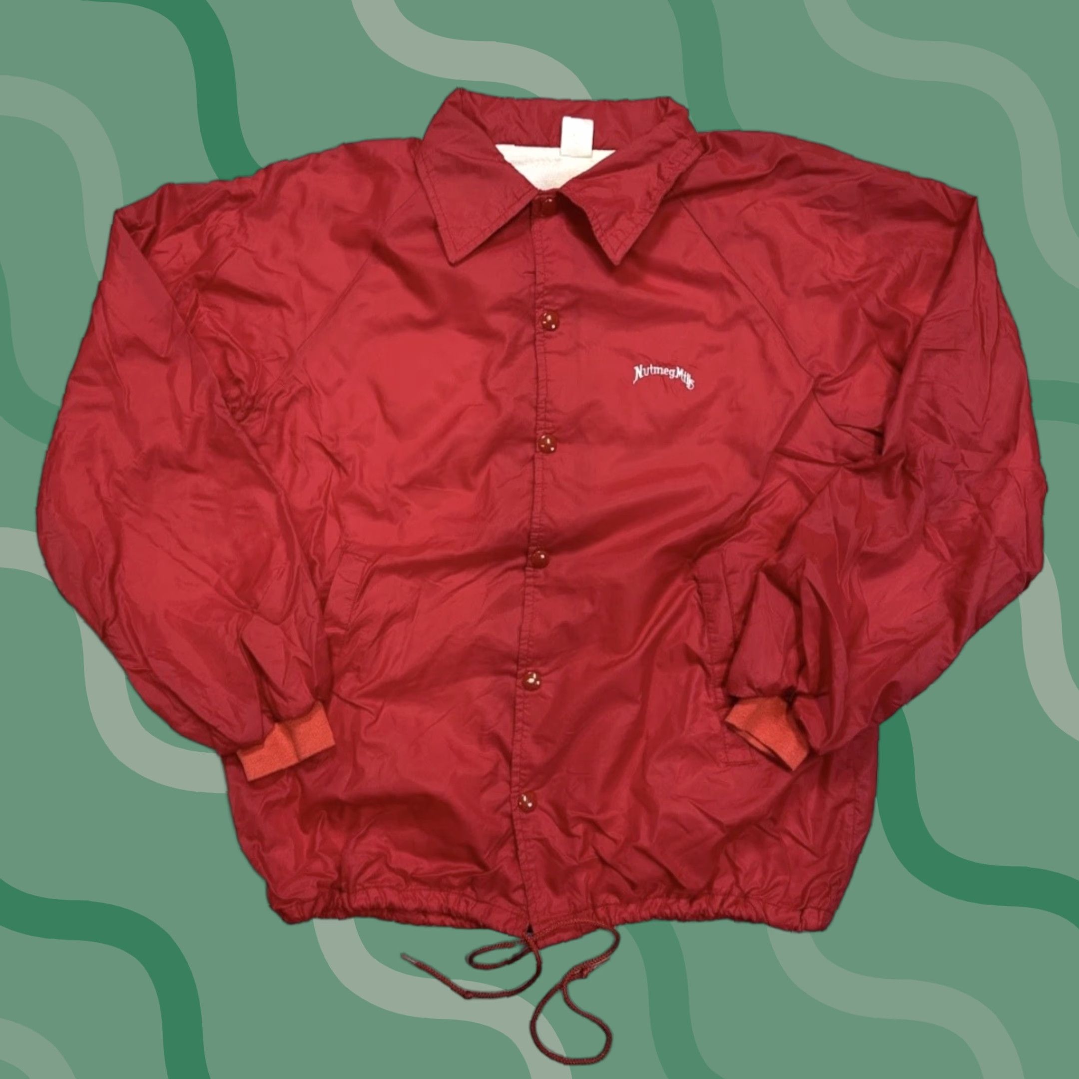 Nutmeg VINTAGE Nutmeg Mills Jacket Mens M Red Sn ap Button Windbreaker Lined USA 90s Size US M / EU 48-50 / 2 - 1 Thumbnail