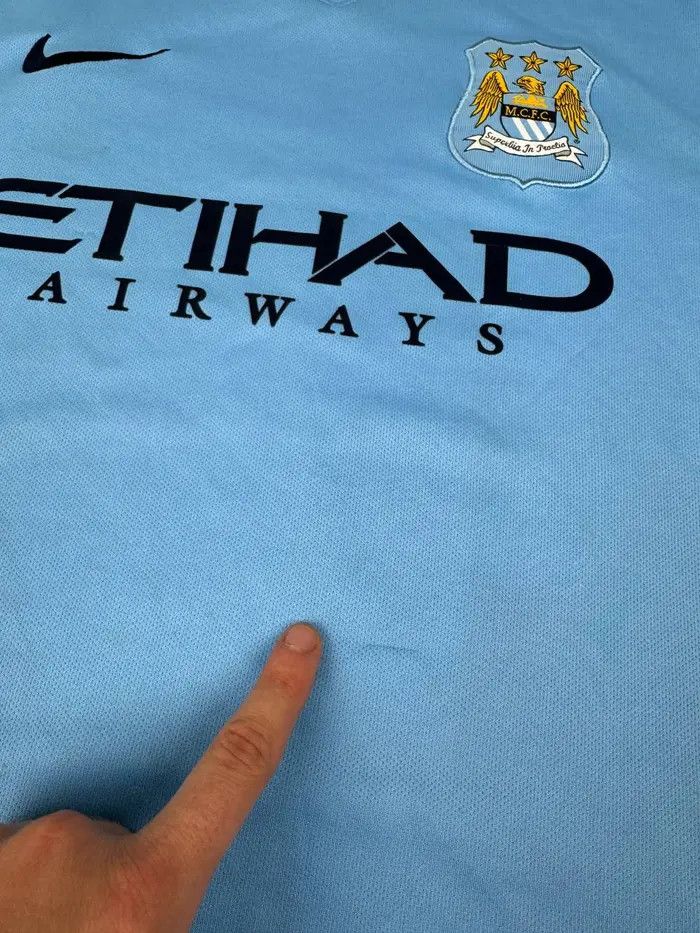 Nike Manchester City 2014 2015 Player Issue Home Shirt Jersey Size US M / EU 48-50 / 2 - 12 Thumbnail