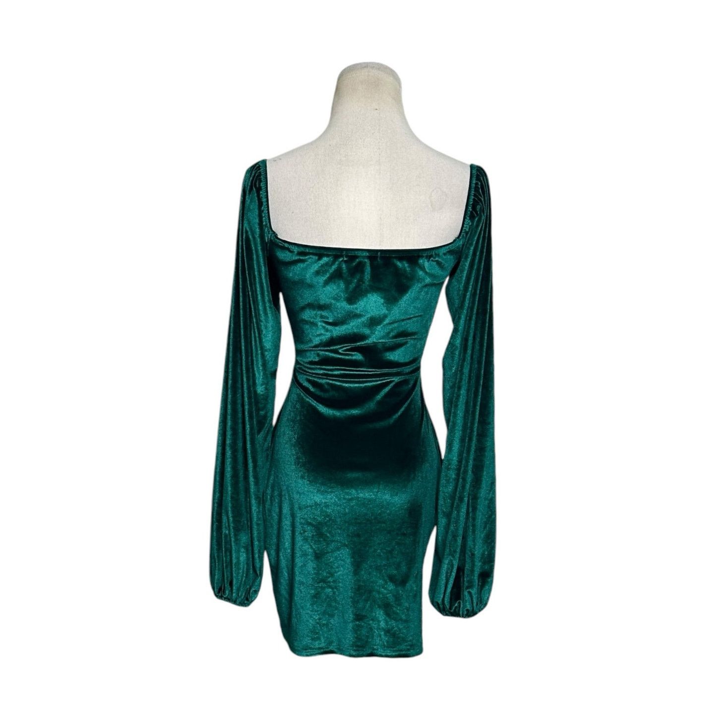 Shein Shein green velour front cut out mini dress size Small Size S / US 4 / IT 40 - 2 Thumbnail