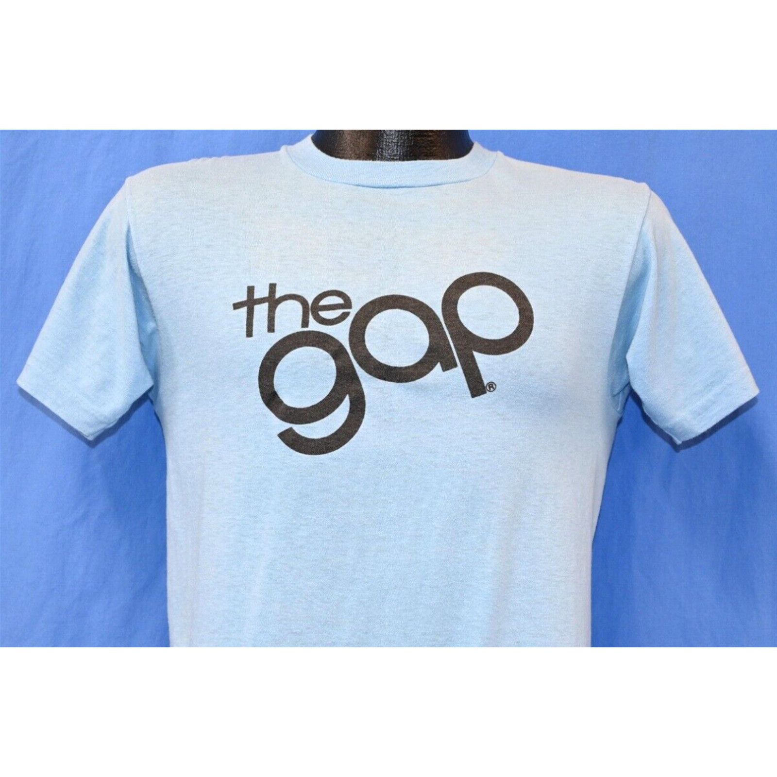 image of Vintage 80's The Gap Dodge Charger 22 Car Promo Logo Blue Screen Stars T-Shirt S in White (Size Sma