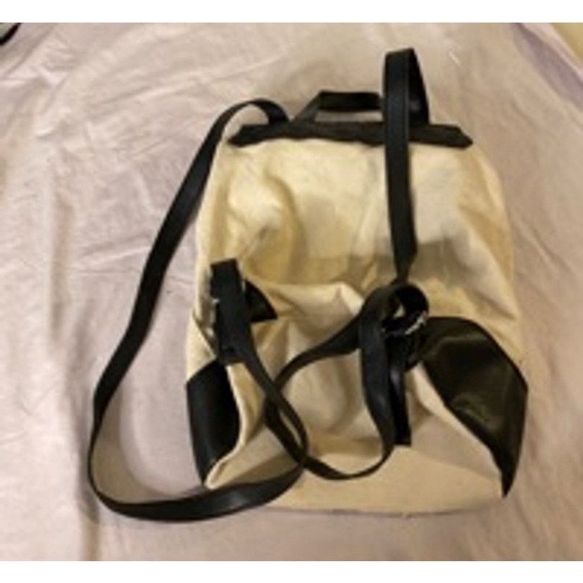Other Deux Lux Canvas Black Faux Leather Trim Backpack Tote Bag Size ONE SIZE - 6 Thumbnail