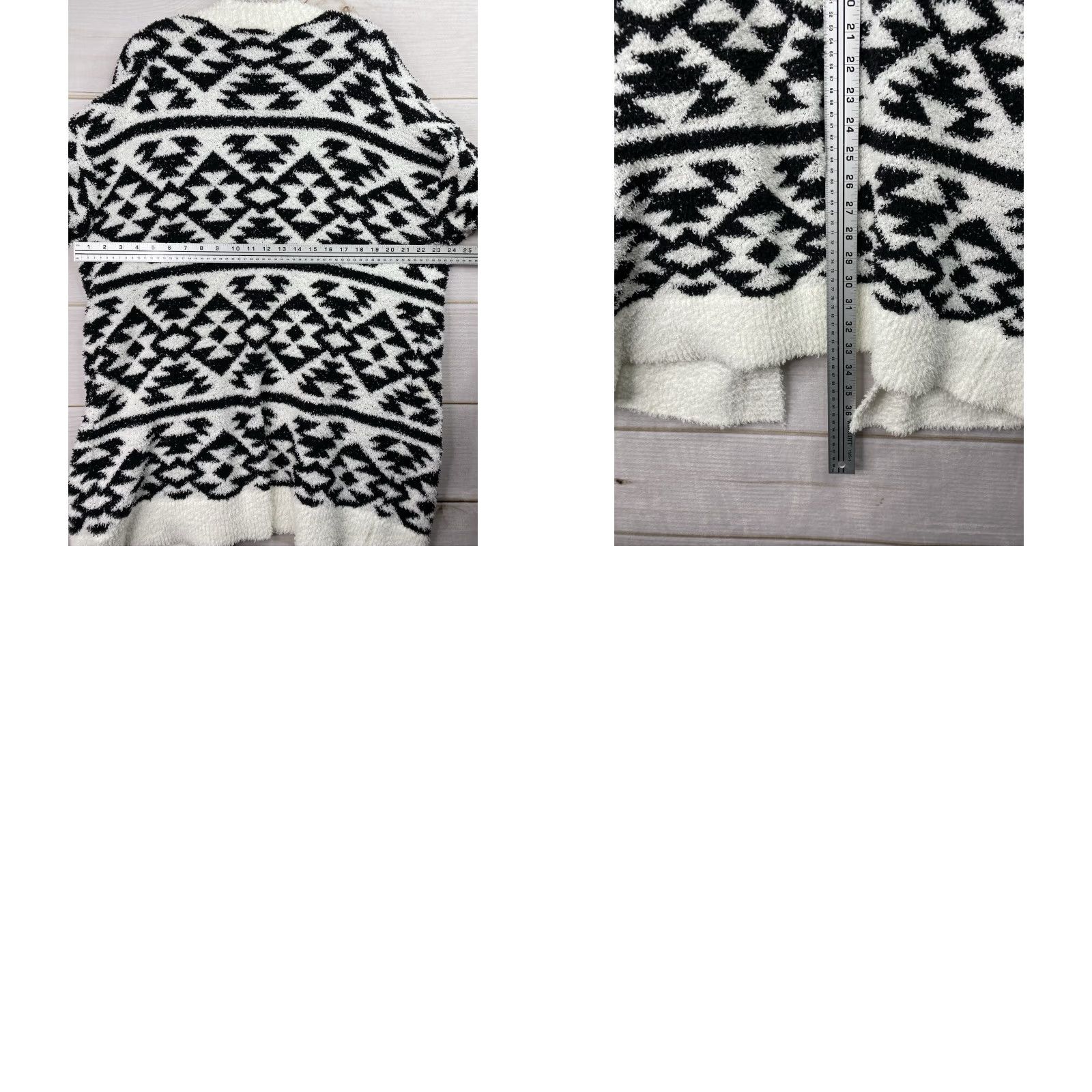 Vintage VINTAGE? No — Time And Tru Open Front Cardigan Sweater Womens XL 16-18 Black White Pockets Size XL / US 12-14 / IT 48-50 - 8 Thumbnail