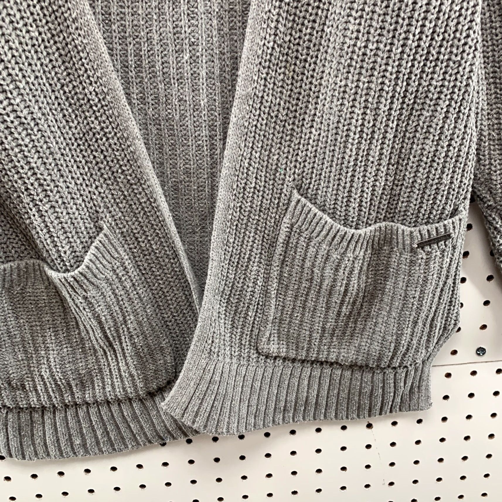 Abercrombie & Fitch VINTAGE Abercrombie & Fitch Cardigan Sweater Womens XS Gray Ribbed Knit Pockets Knit Open Front V-Neck Size XS / US 0-2 / IT 36-38 - 7 Thumbnail
