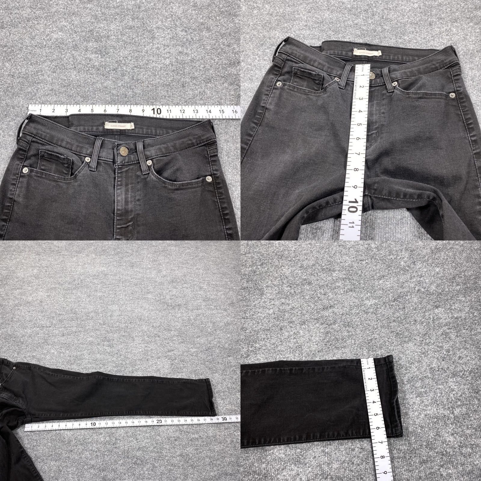 Levi's Levis Women Jeans Classic Straight 4 Charcoal Black 5-Pocket Stretch Denim Size 27" / US 4 / IT 40 - 8 Thumbnail