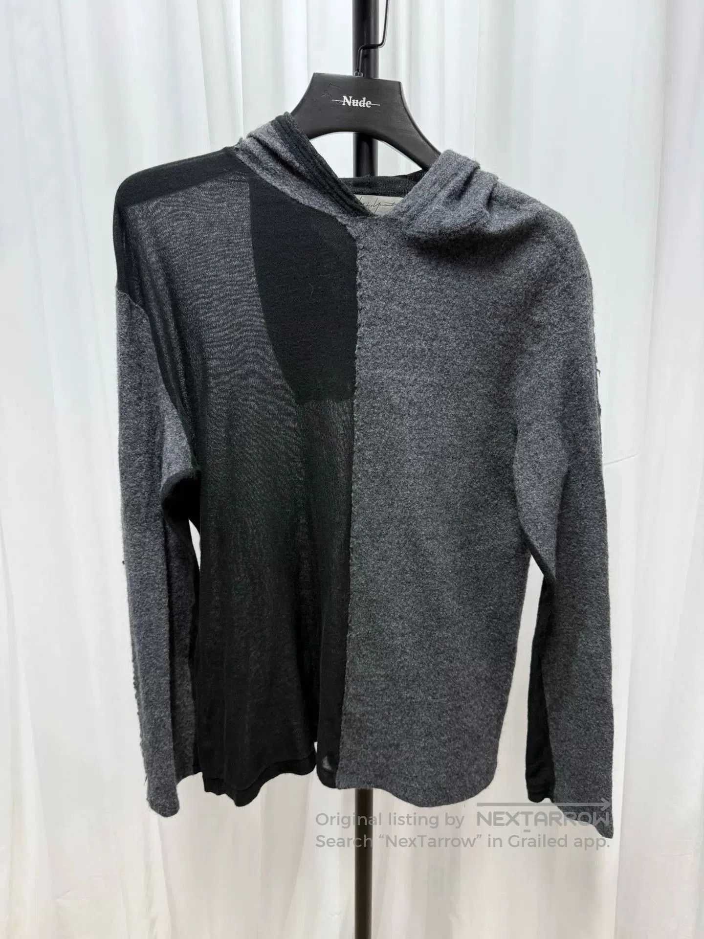 yohji yamamoto pour homme patchwork wool sweatshirt.