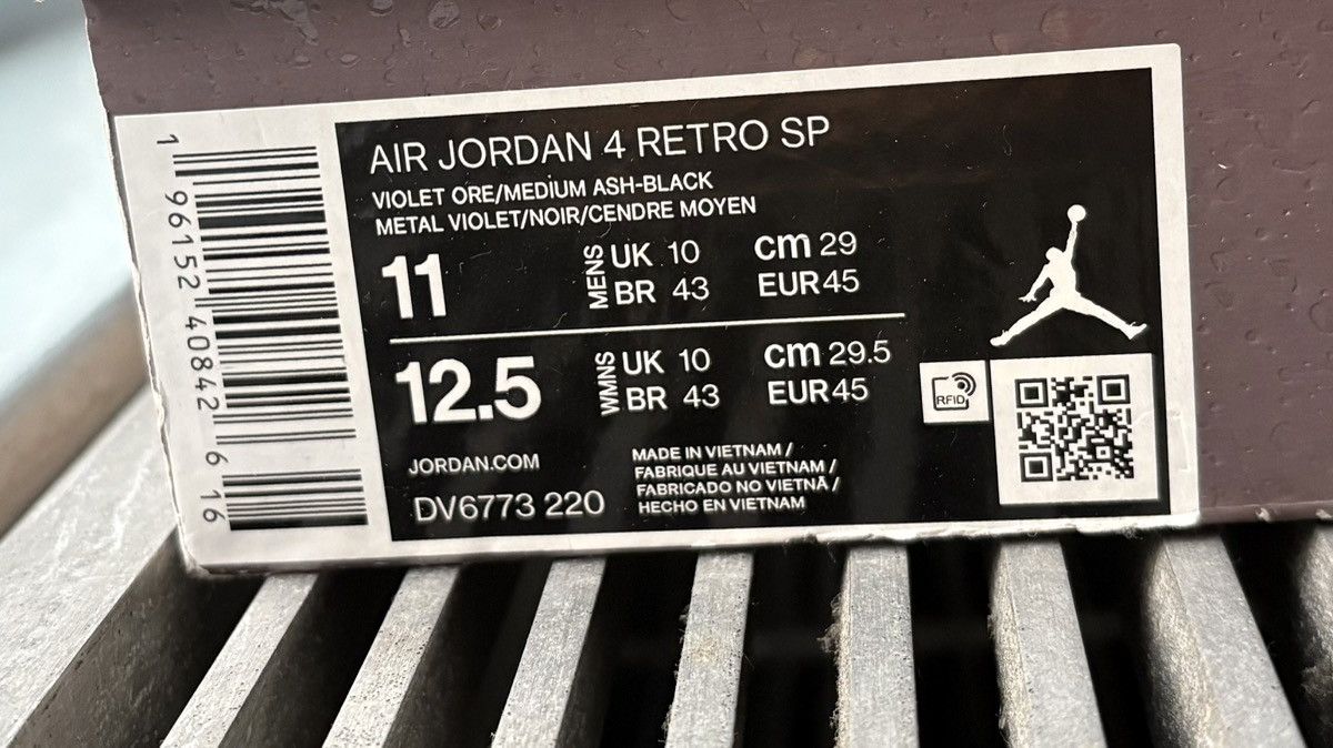 A Ma Maniere × Jordan Brand Jordan 4 A Ma Maniere Violet Ore Size US 11 / EU 44 - 9 Thumbnail