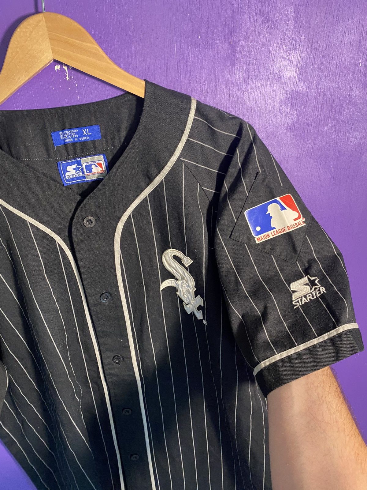 Starter Vintage 90s Starter Chicago white sox pinstripe jersey Size US XL / EU 56 / 4 - 3 Thumbnail