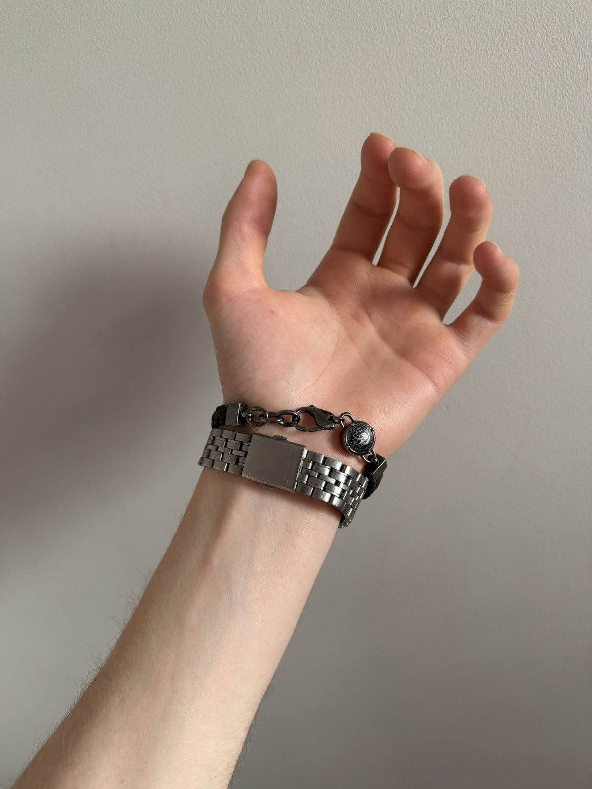 Diesel Diesel Logo Beaded Leather Bracelet Size ONE SIZE - 8 Thumbnail