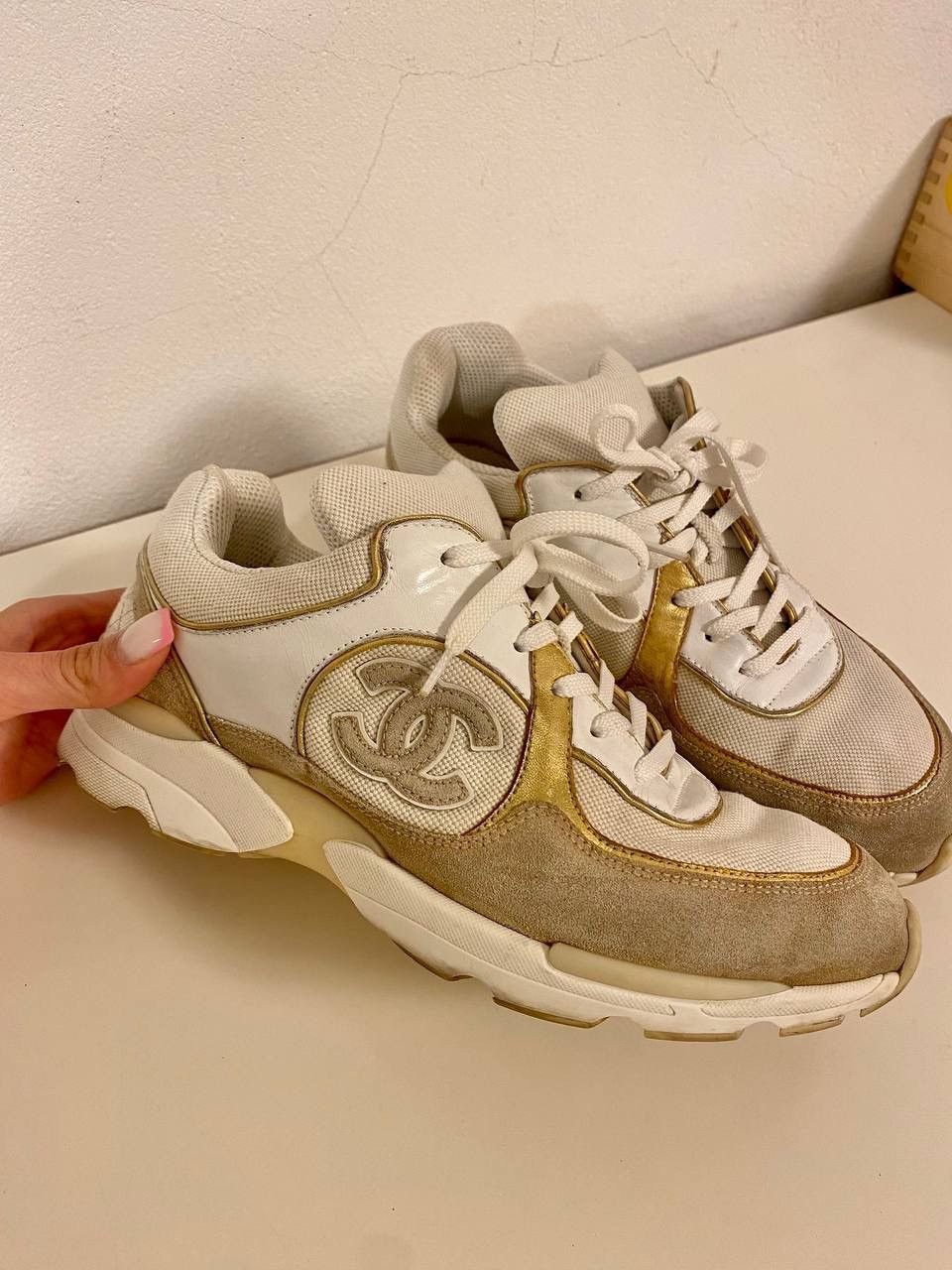 Chanel Chanel sneaker weiß trainers Damen Original 39 38,5 CC Logo Size US 8 / IT 38 - 5 Thumbnail