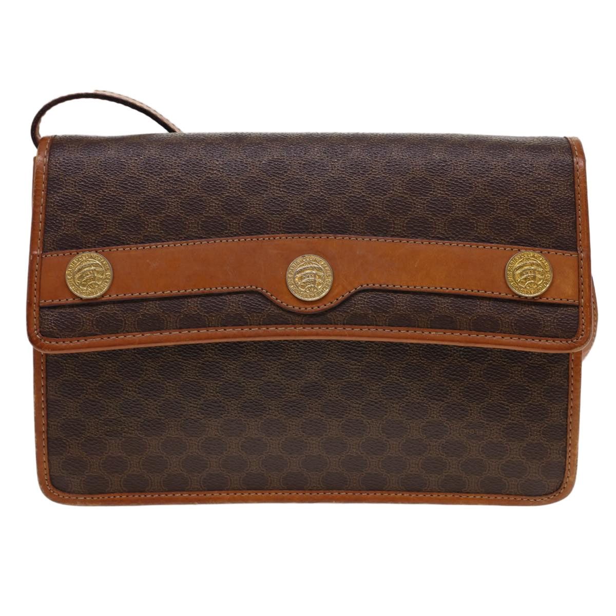 Celine CELINE Macadam Canvas Shoulder Bag Pvc Leather Brown Size ONE SIZE - 2 Thumbnail