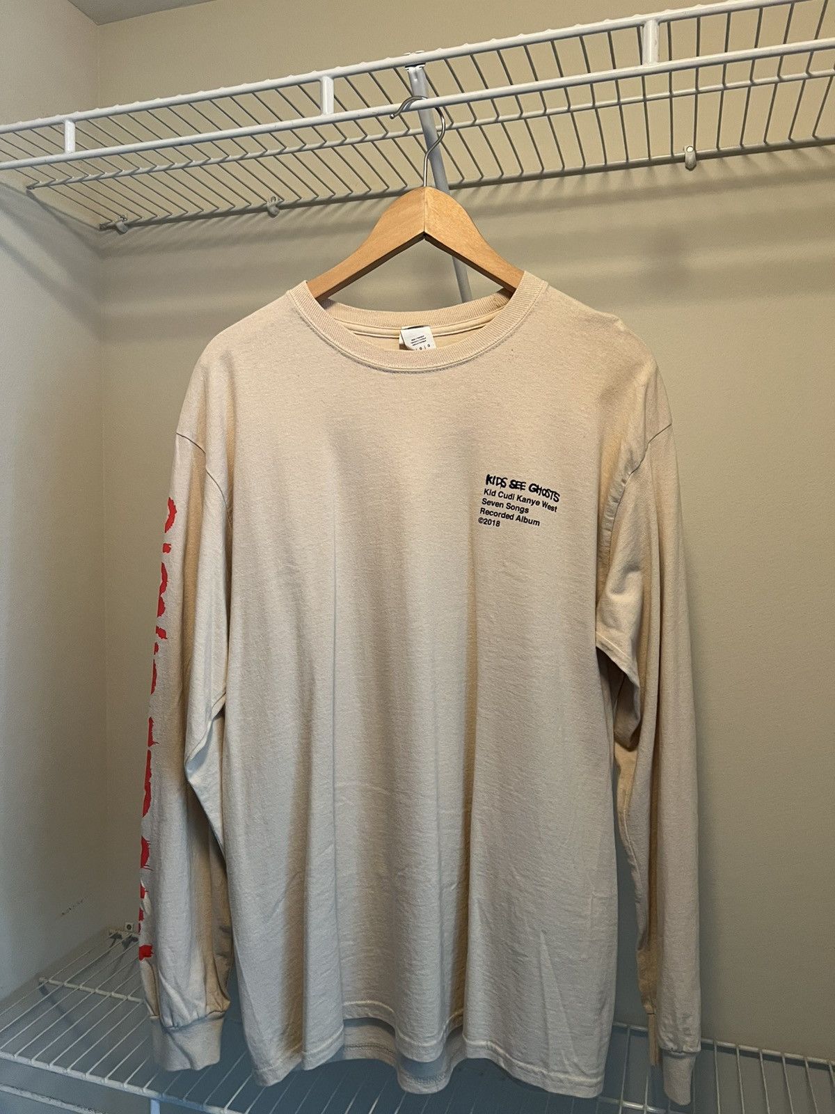 Gildan Kids See Ghosts Kanye West Kid Cudi Long Sleeve Beige XL Size US L / EU 52-54 / 3 - 1 Thumbnail