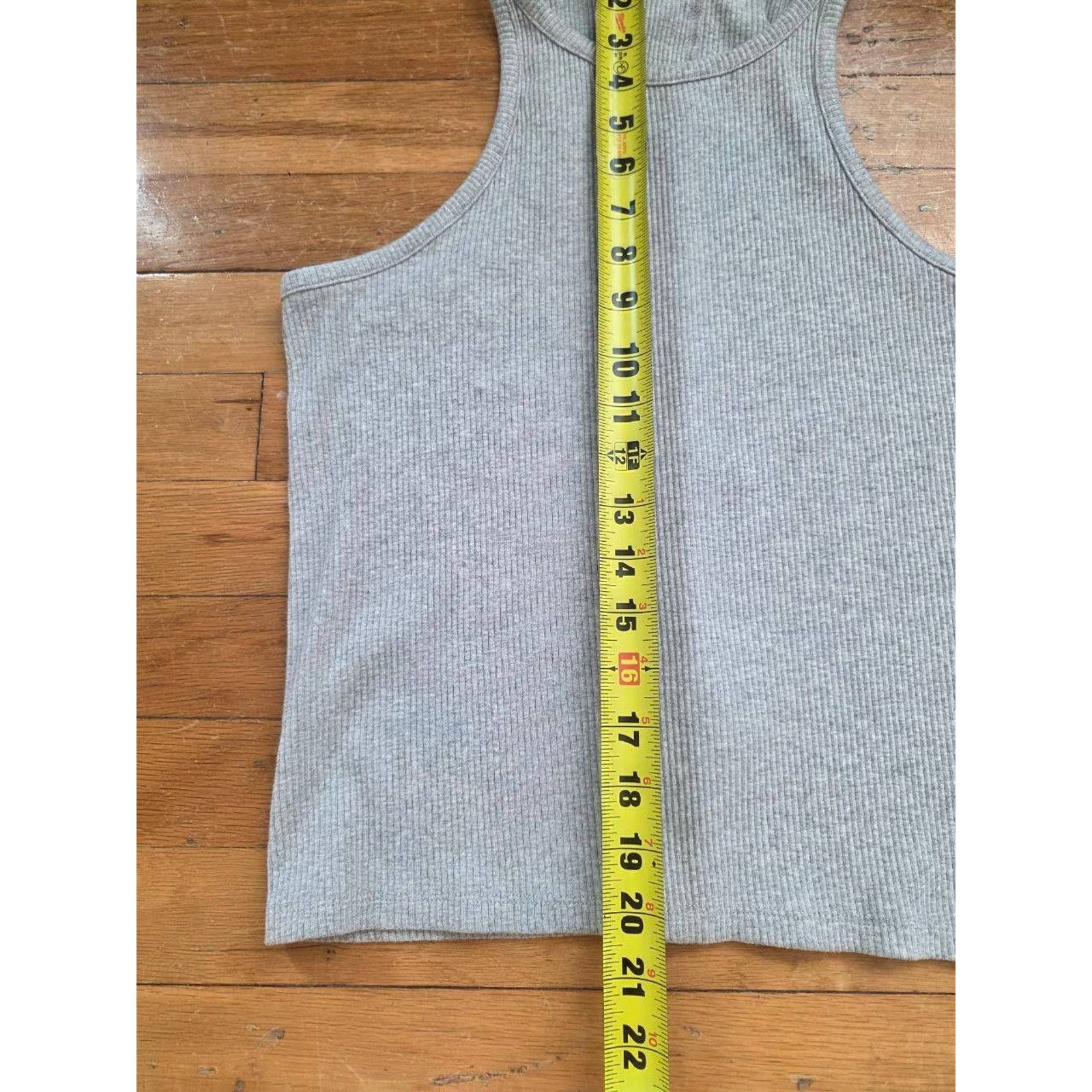 J.Crew J. Crew RIBBED TANK TOP Grey cotton women Y2K Large A001663 Size L / US 10 / IT 46 - 4 Thumbnail