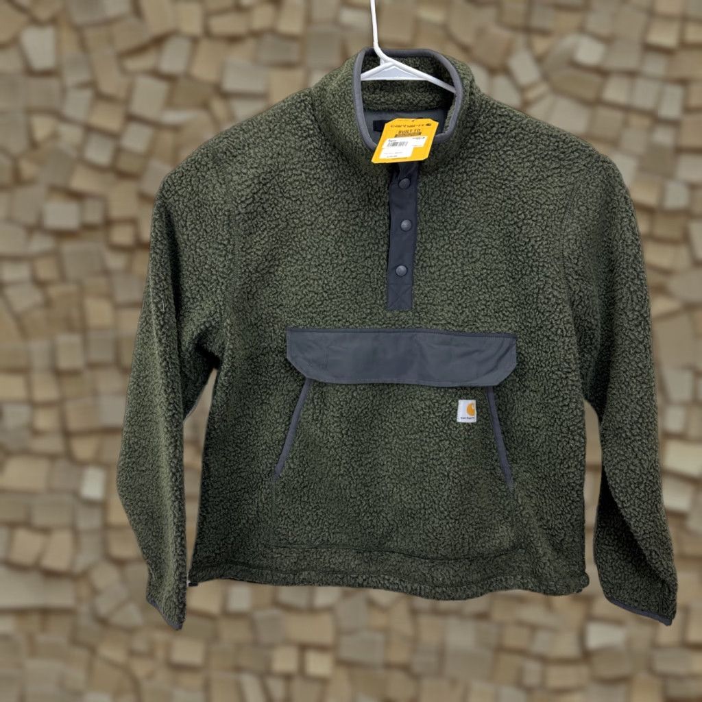 Carhartt Carhartt Men’s Relaxed Fit Fleece Pullover Sweater 0J4991 Green Large New Size US L / EU 52-54 / 3 - 1 Thumbnail