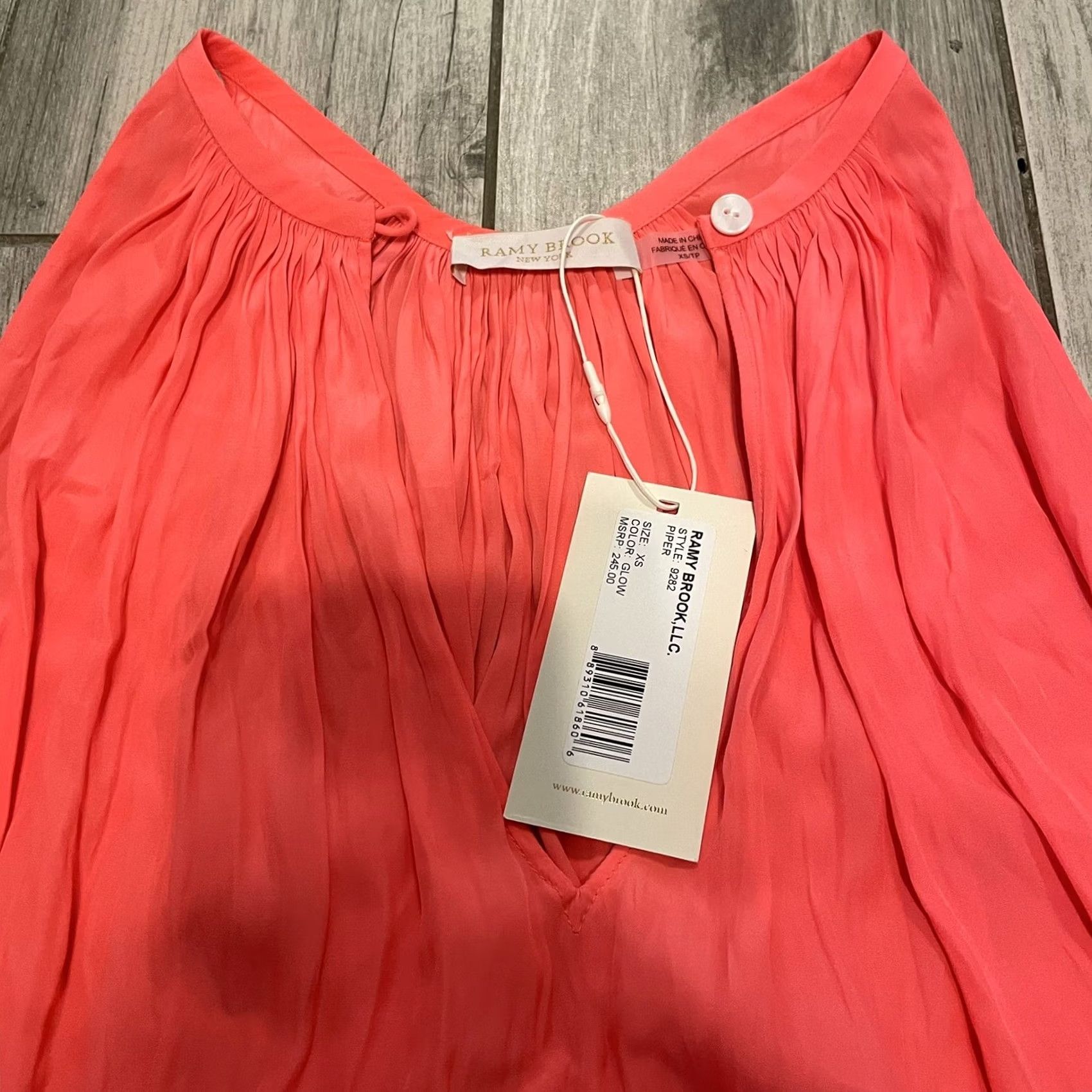 Ramy Brook NWT Ramy Brook Draped Pleated Sleeveless Long Halter Piper Top Pink Glow XS Womens XS Pink Ramie Glow Cruise Size XS / US 0-2 / IT 36-38 - 7 Thumbnail