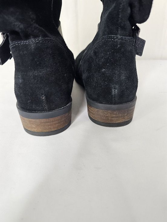 Other Eric Michael Black Suede Slouchy Boots Boho Moto Booties Size US 11 / IT 41 - 6 Thumbnail