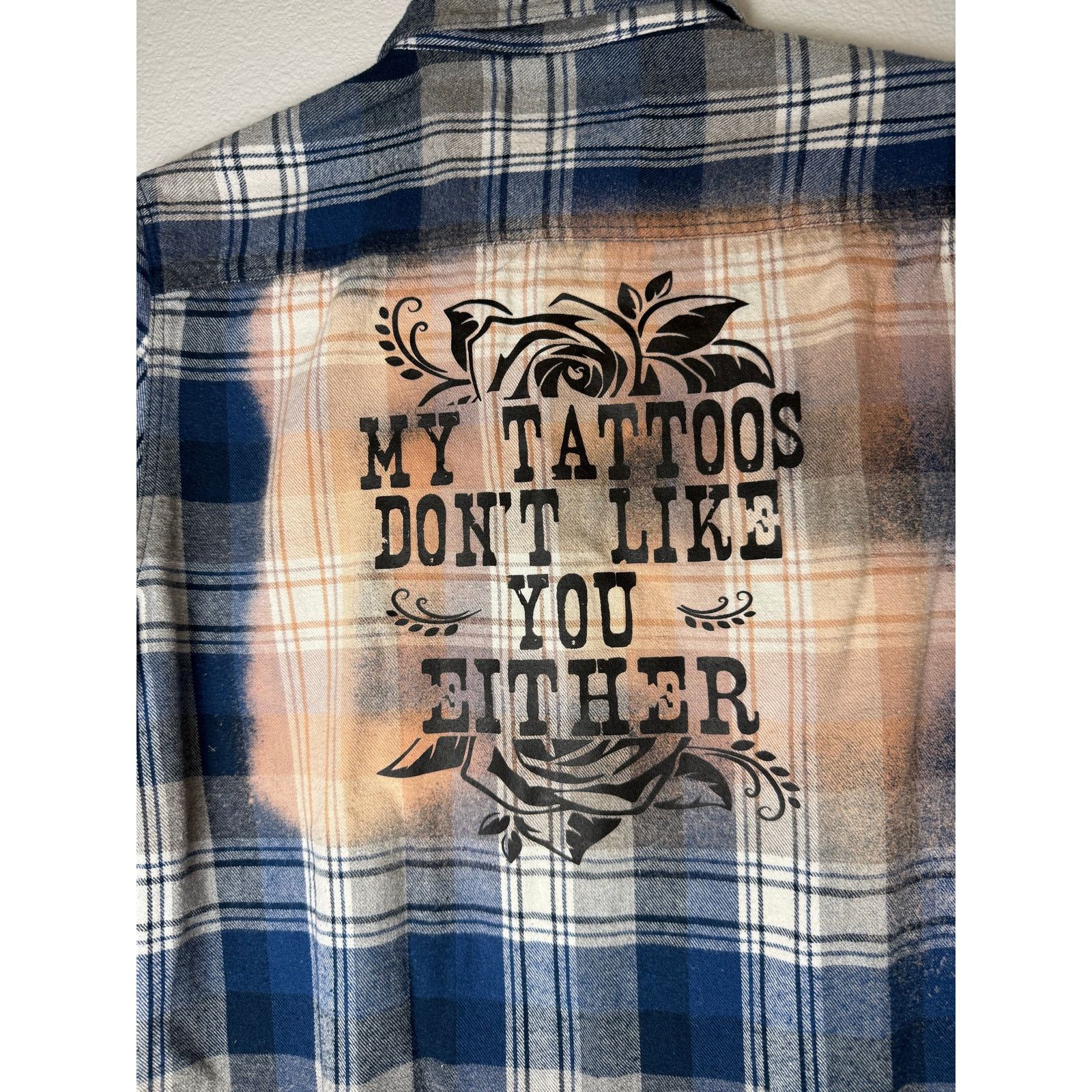 Great Northwest My Tattoos Don't Like You Either button up Flannel Shirt, Sm Size S / US 4 / IT 40 - 5 Thumbnail