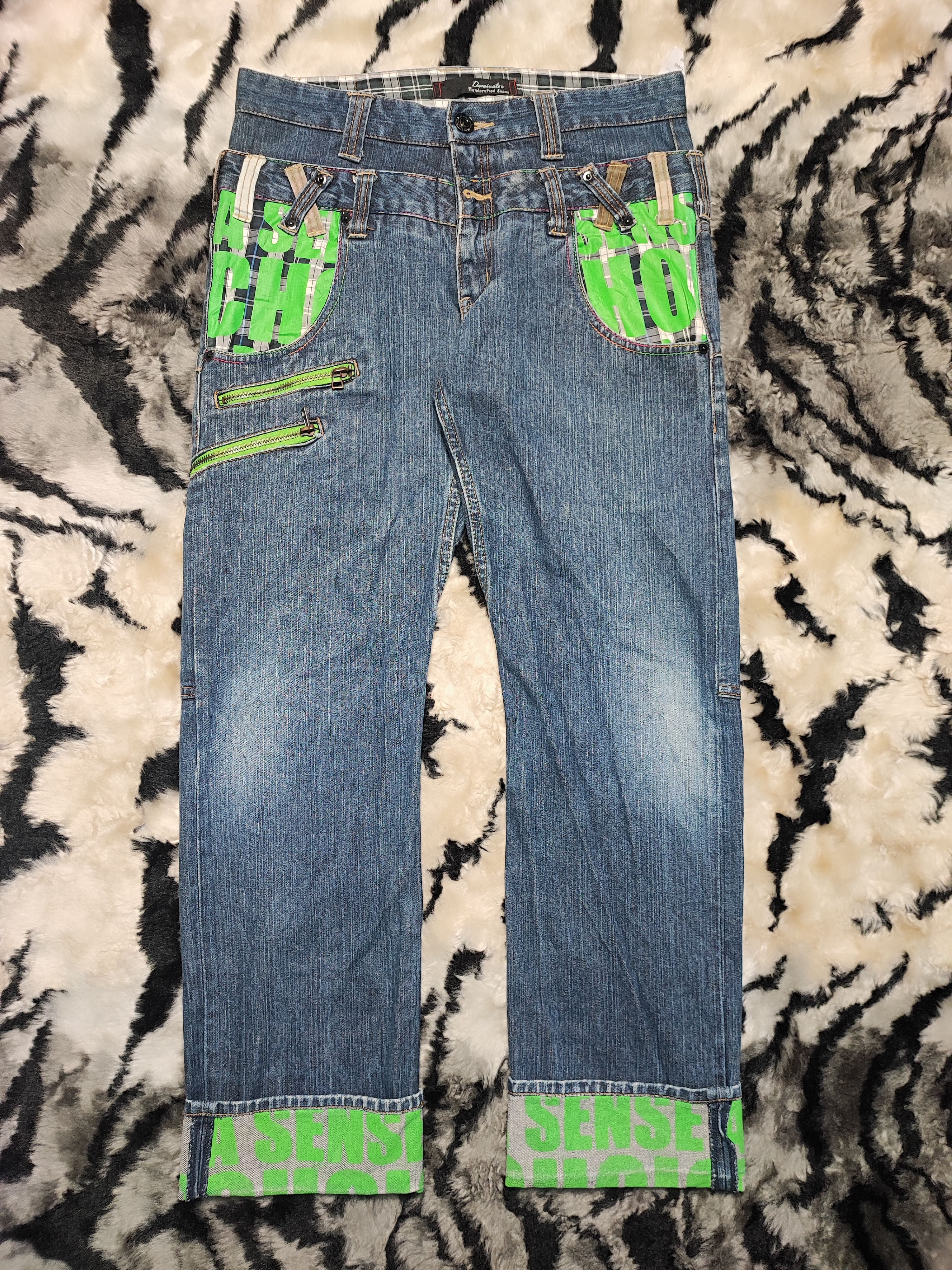 Designer Dominate Handcrafted Jeans Double Waist Size US 32 / EU 48 - 2 Thumbnail