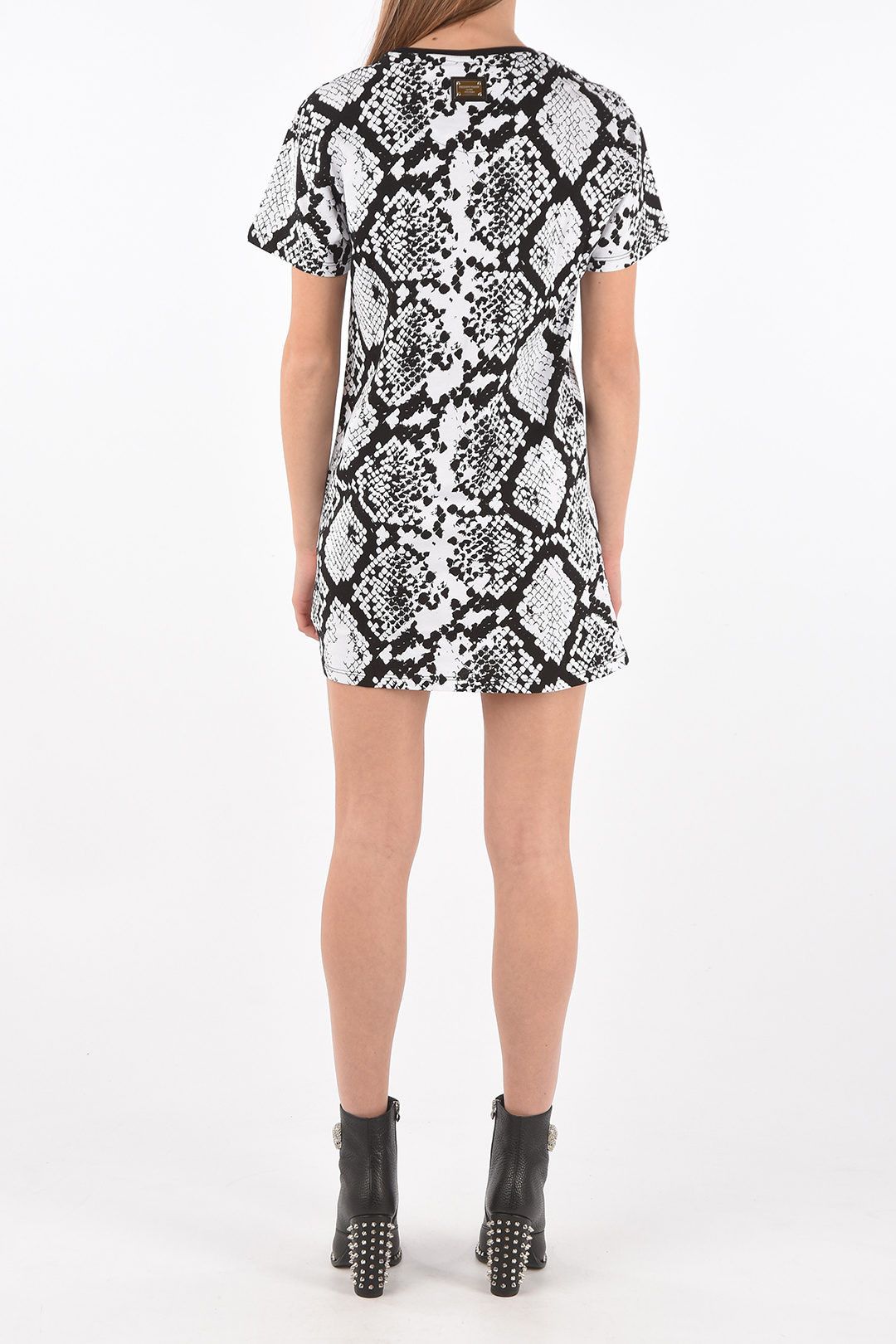 Philipp Plein og1mm0824 Crew Neck Python Printed Tee Dress Size S / US 4 / IT 40 - 2 Thumbnail