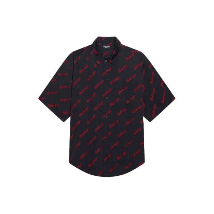 Balenciaga Balenciaga Logo Print Short Sleeve Shirt Size US M / EU 48-50 / 2 - 1 Thumbnail