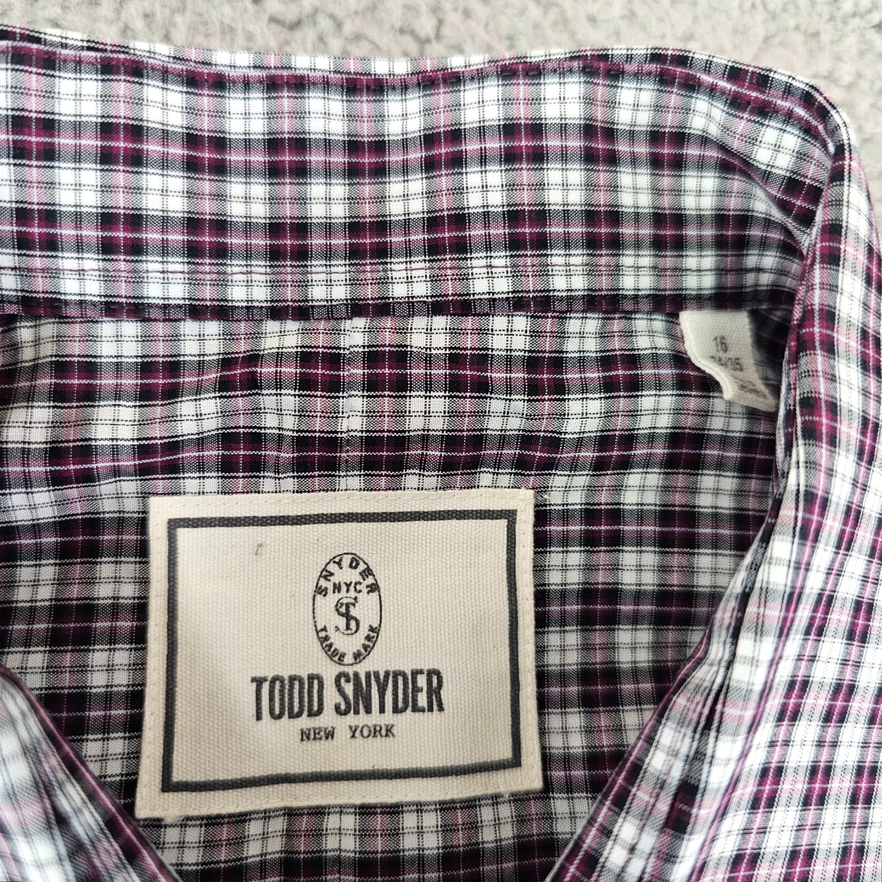 Todd Snyder Todd Snyder Dress Shirt Mens 16 34/35 Purple Check Button Up Long Sleeve Cotton Size 42R - 3 Thumbnail