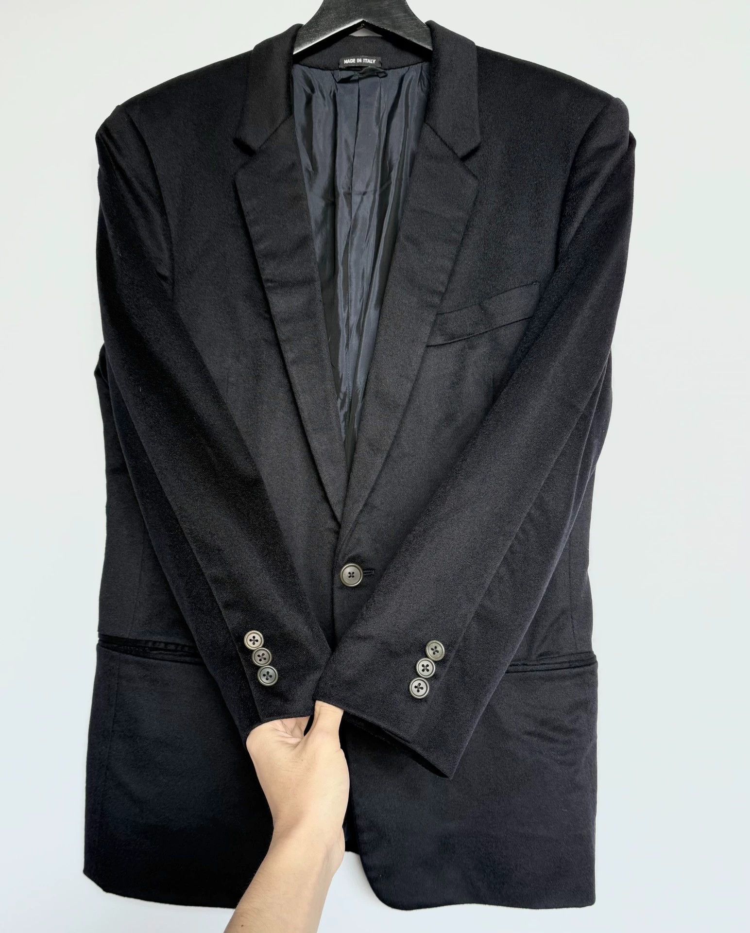 Giorgio Armani Giorgio Armani 9/10 Black Pure Cashmere Blazer 46 Size 46S - 4 Thumbnail