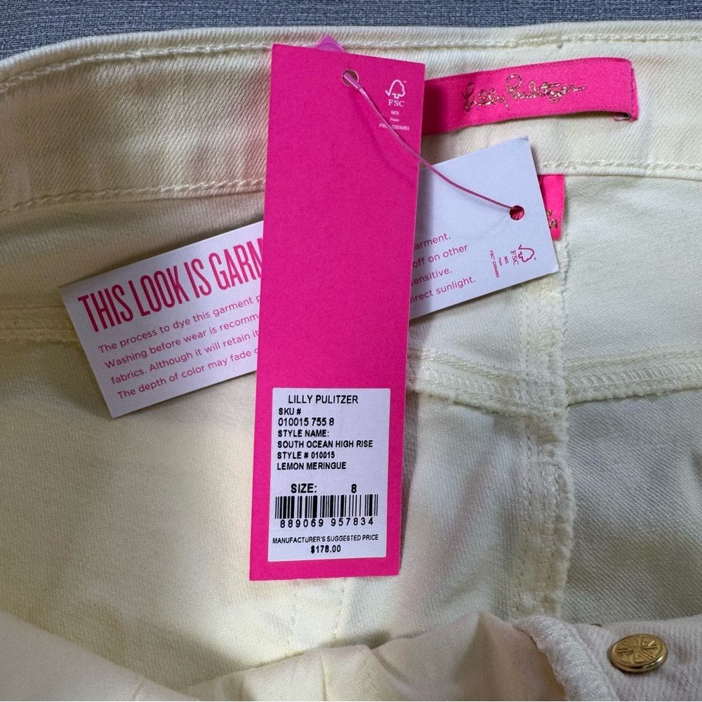 Lilly Pulitzer NWT New $178 Lilly Pulitzer South Ocean High-Rise Lemon Mer Size 30" / US 8 / IT 44 - 7 Thumbnail