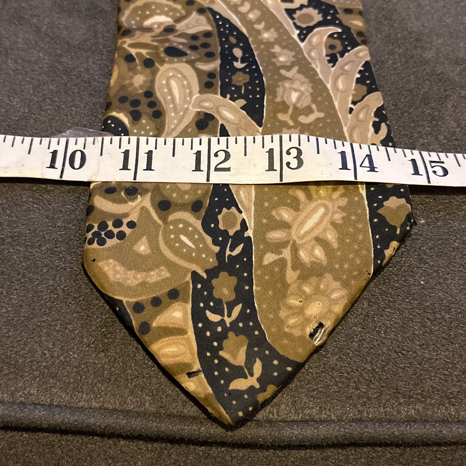 Vintage Eros Brown silk tie flowers paisley and geometric designs Size ONE SIZE - 8 Thumbnail
