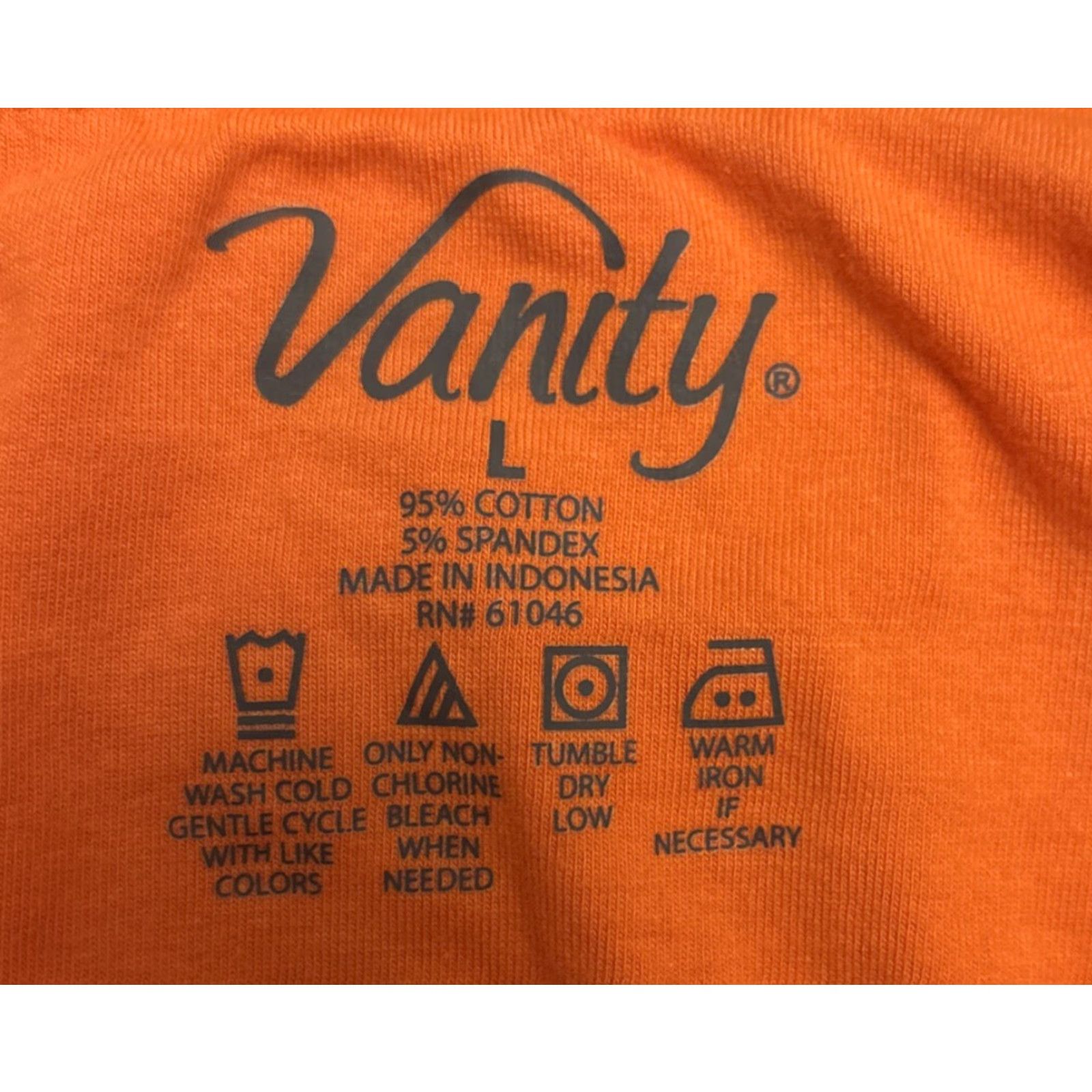 Vintage Vanity Tank Top Shirt Womens L Orange Spaghetti Strap Sleeveless Adjustable Built-In Bra 90s Y2K Size L / US 10 / IT 46 - 5 Thumbnail
