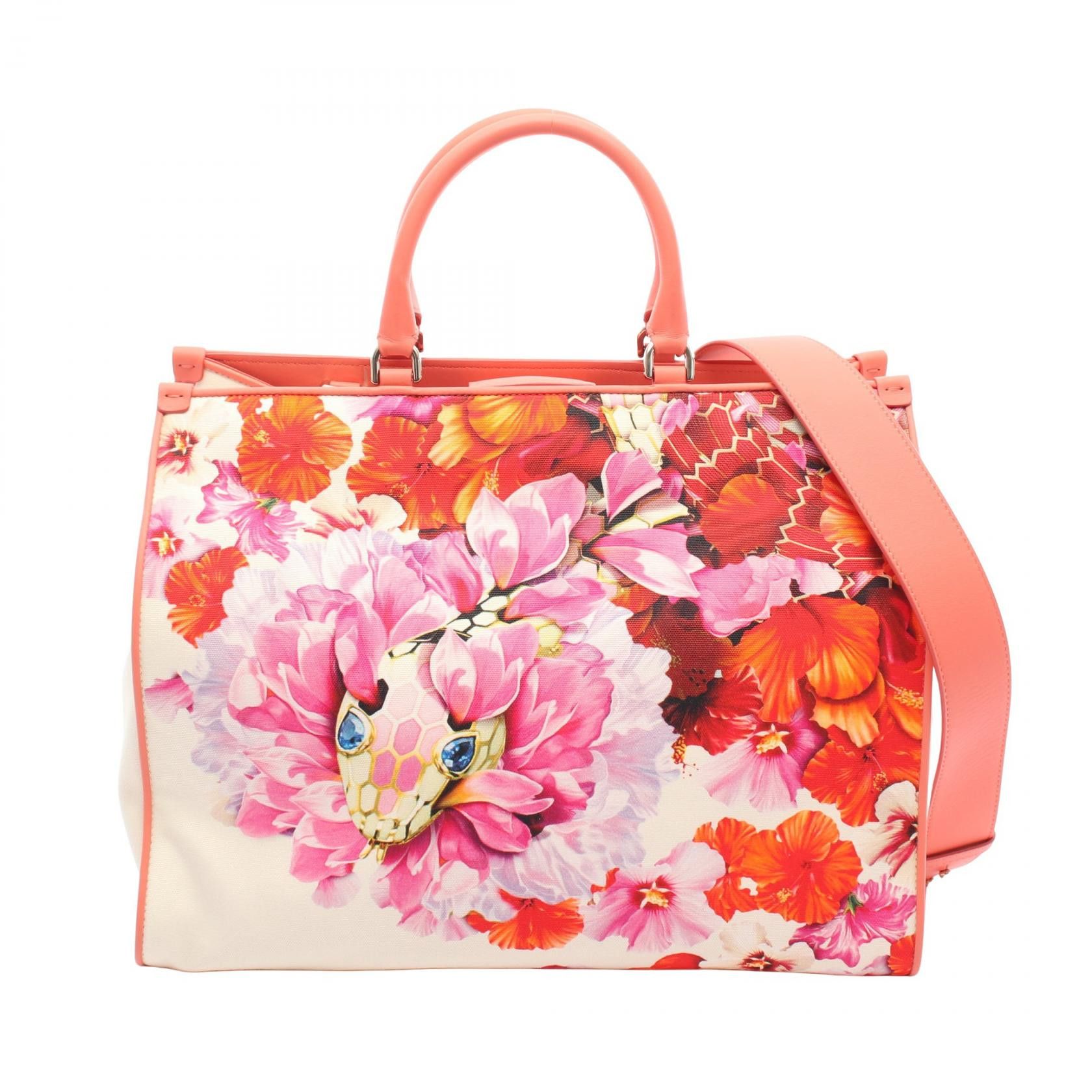 Bvlgari BVLGARI Serpenti Canvas Leather Tote Bag Canvas Tote Bag DUTY FREE for USA
